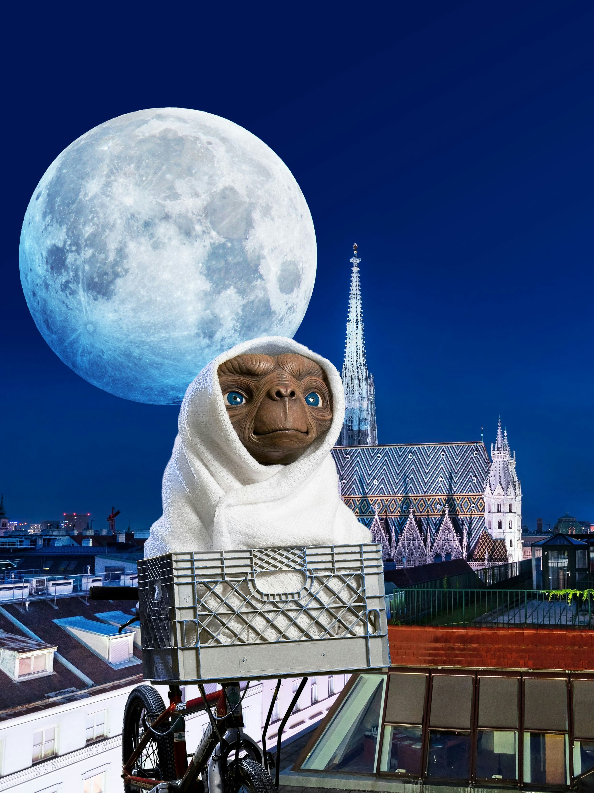 "E.T." steht in Wien für Fotos bereit.