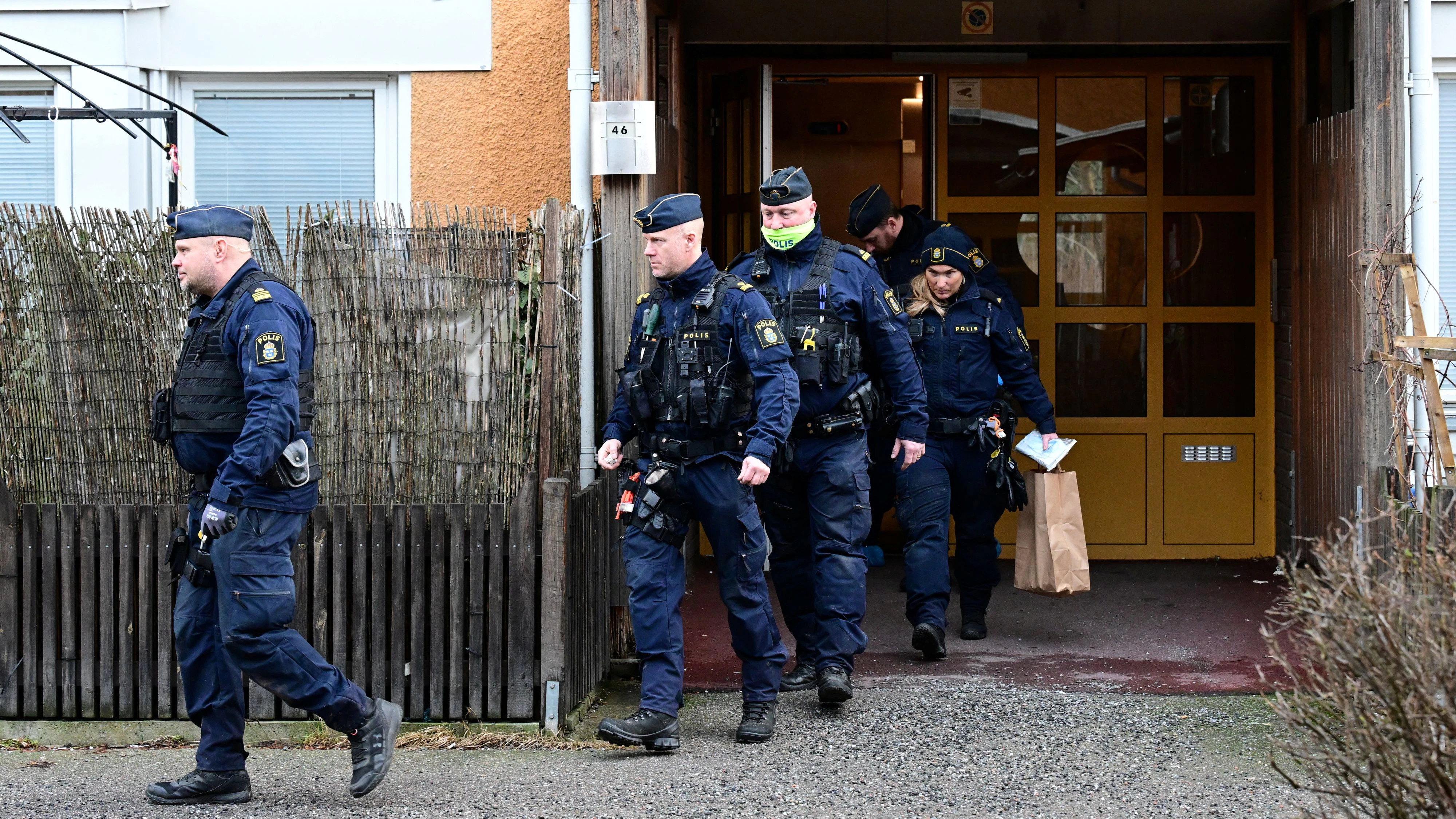 Polizei-Einsatz in seinem Appartment in Sodertalje (Schweden)