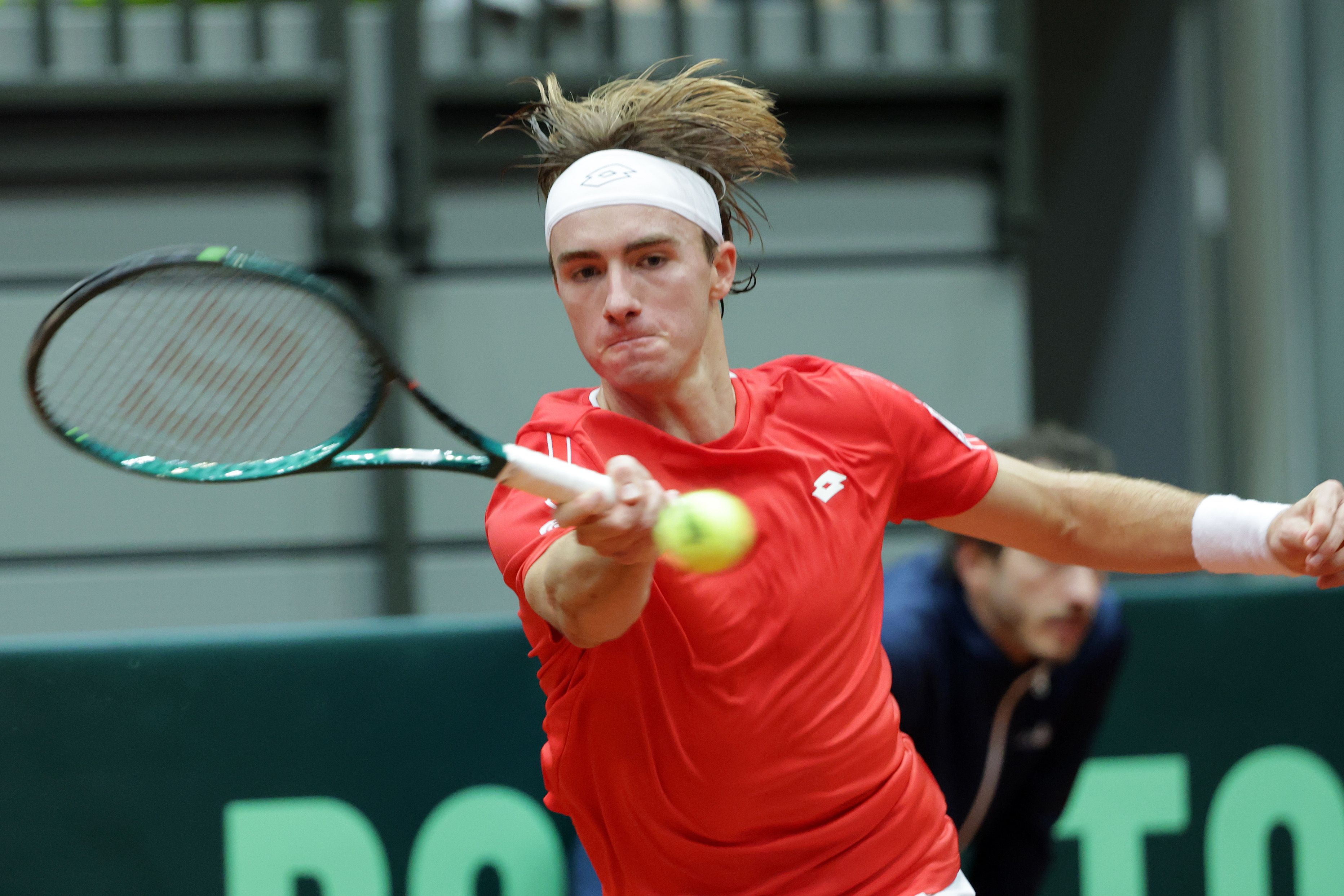 Lukas Neumayer im T ennis-Davis-Cup gegen Finnland. 