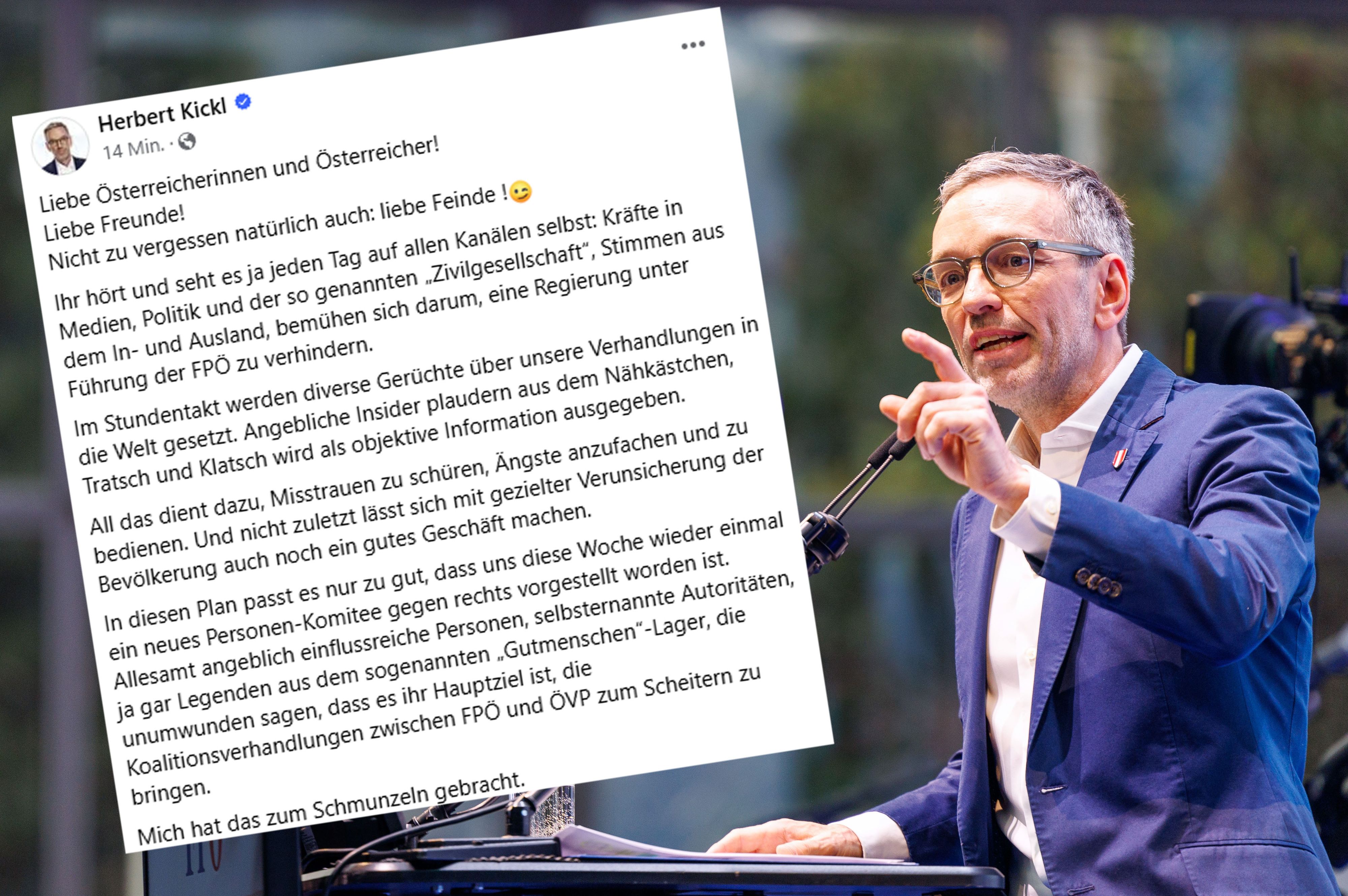 FPÖ-Chef Herbert Kickl und sein Posting