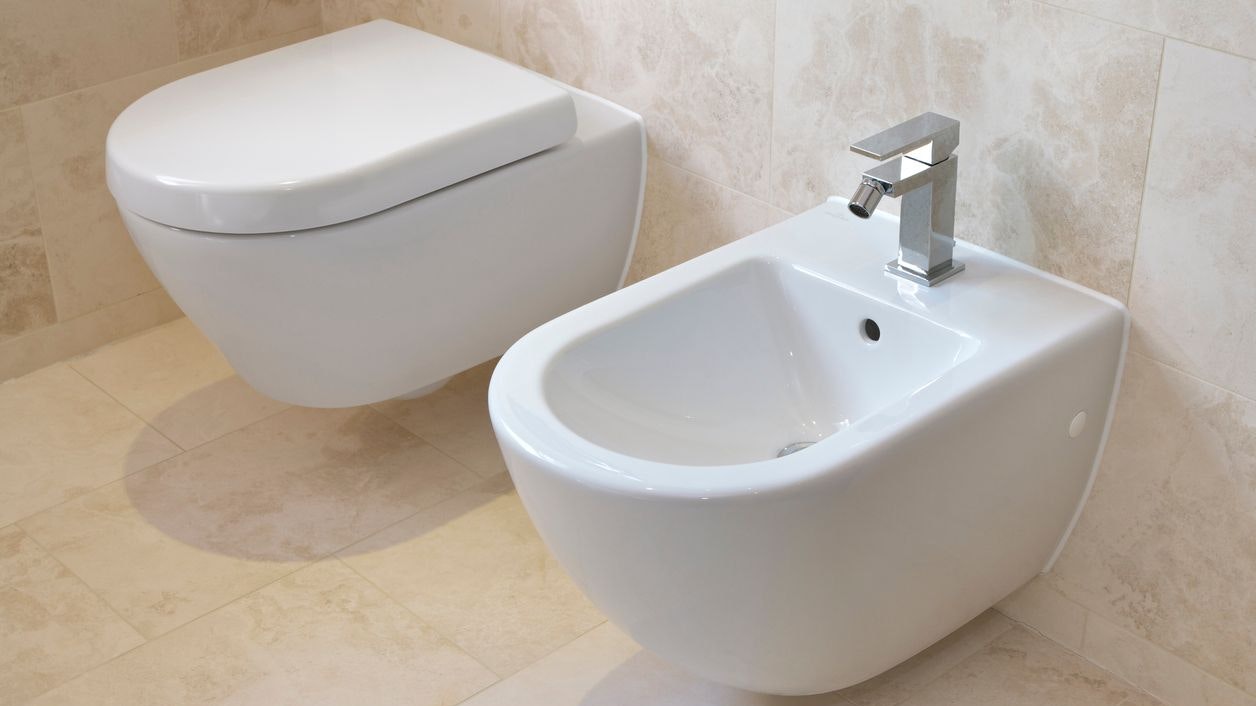 Moderne Hygiene: Ein Bidet (re.) neben einer "klassischen" Toilette.
