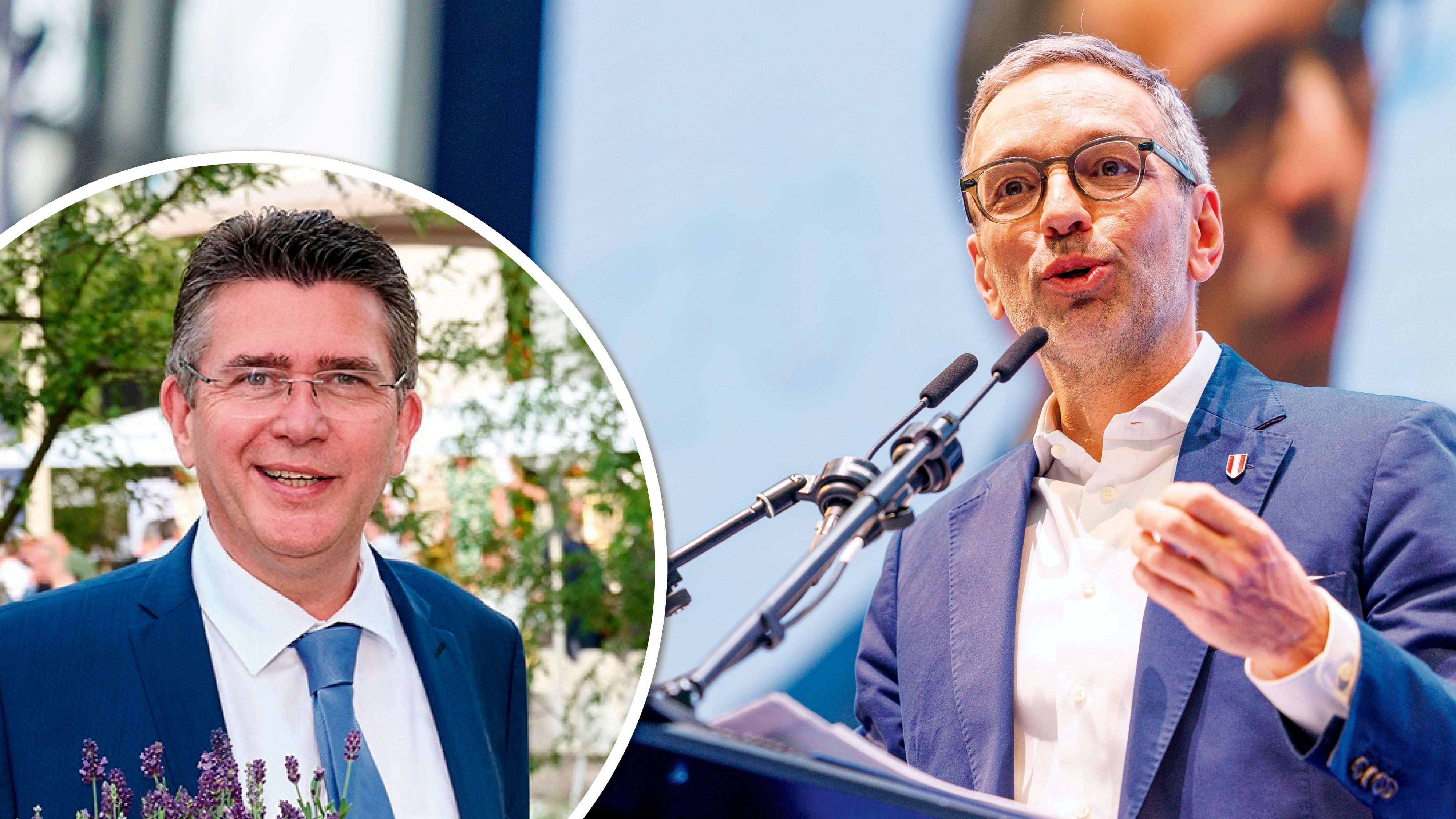 Tullns Bürgermeister Peter Eisenschenk (ÖVP) und FPÖ-Chef Herbert Kickl