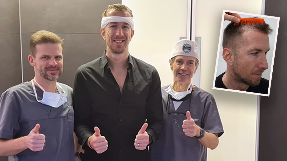 Markus Horacek, Ärztlicher Leiter Moser Medial (links) und Karl Moser, Chef von Moser Medical (rechts) mit Ex-ÖFB-Teamspieler Marc Janko. 