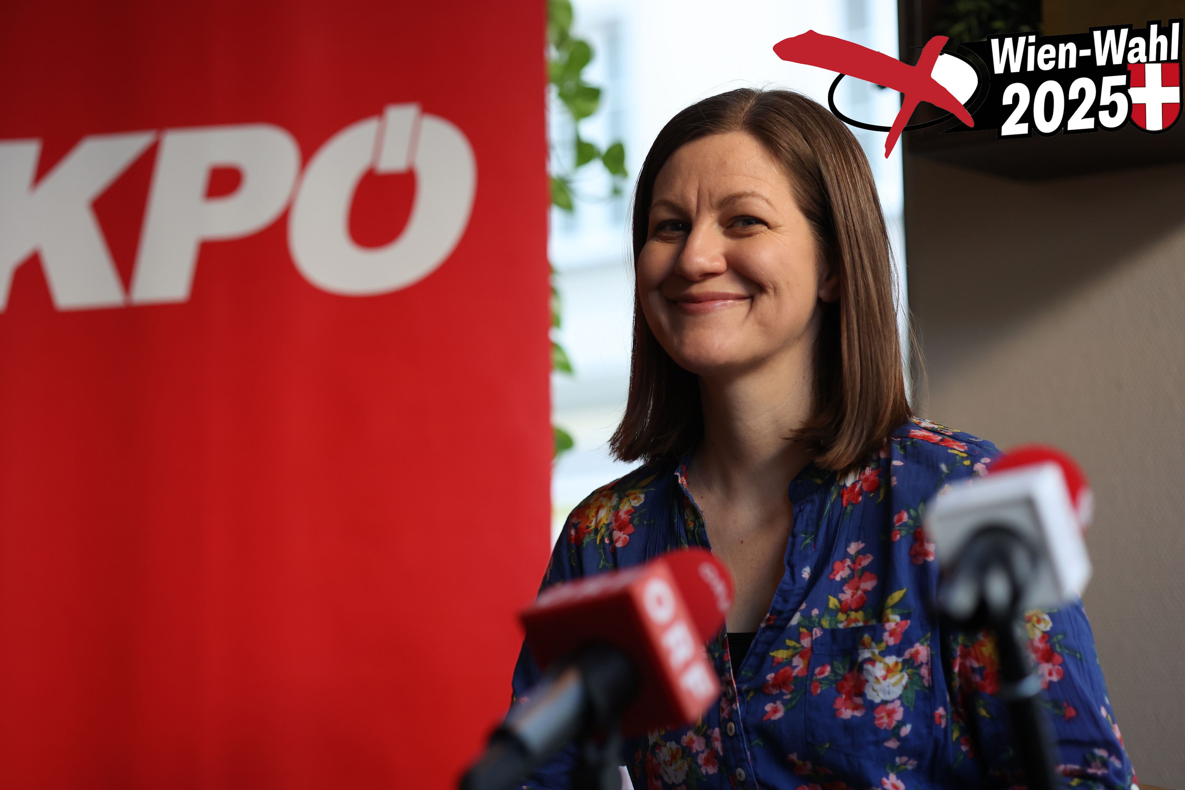 KPÖ-Spitzenkandidatin Barbara Urbanic präsentiert das gemeinsame Wahlbündnis mit Links.