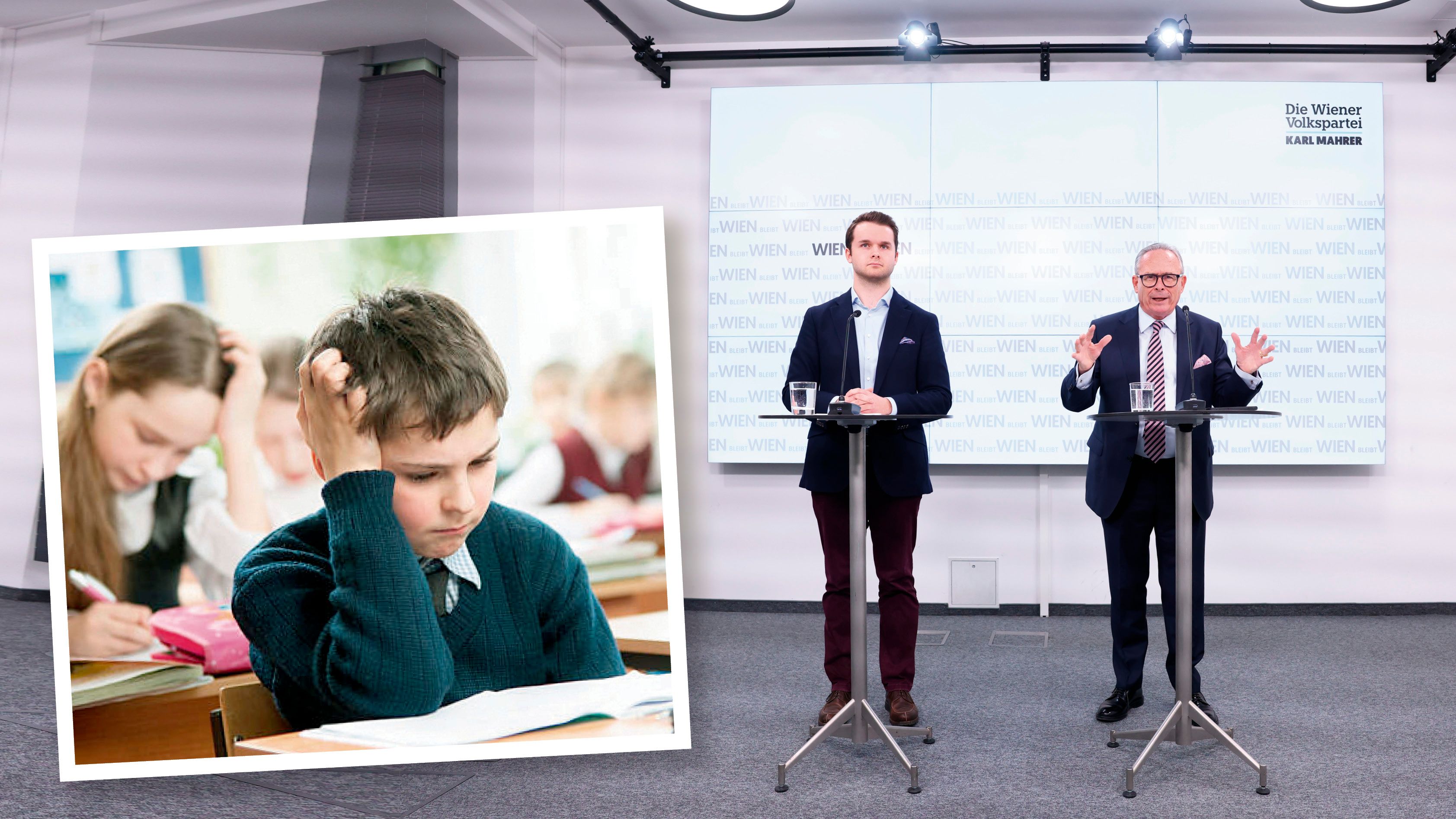 Harald Zierfuß und Karl Mahrer kritisieren die Zustände an Wiens Schulen.