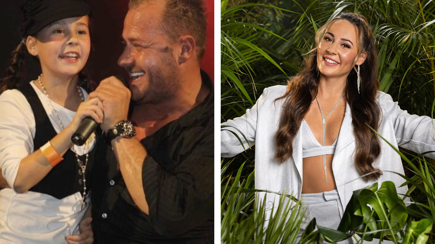 Alessia Herren mit Papa Willi auf der Bühne.