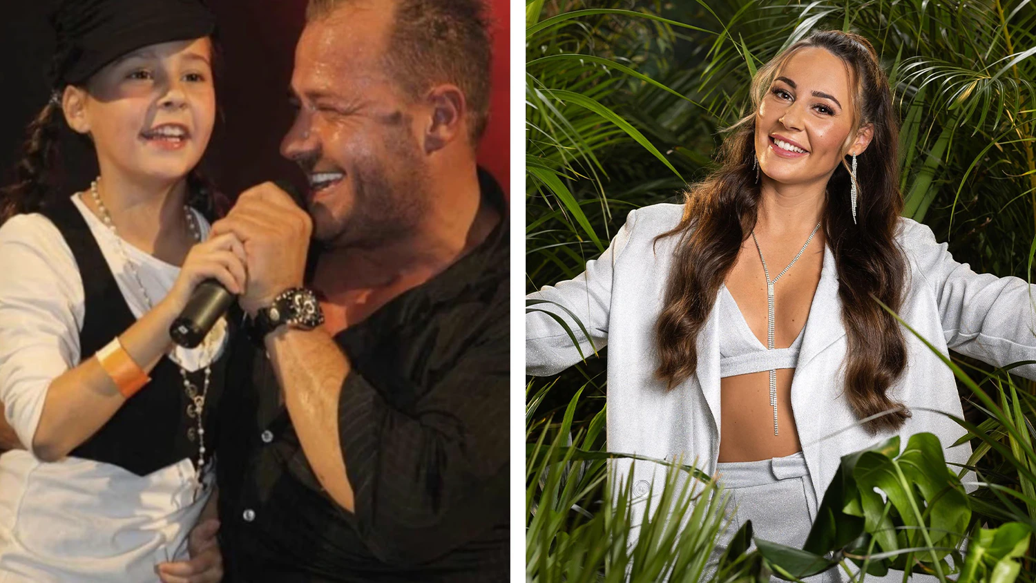 Alessia Herren mit Papa Willi auf der Bühne.