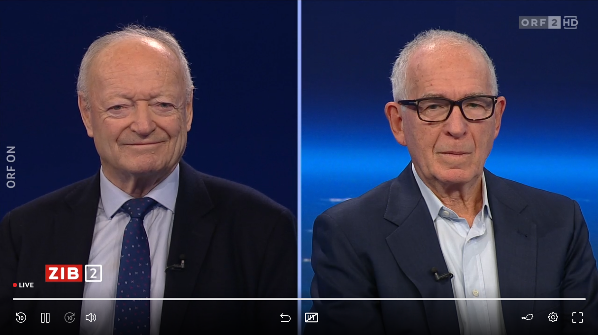 Ex-ÖVP-Nationalratspräsident Andreas Khol und Ex-FPÖ-Generalsekretär Peter Sichrovsky in der 