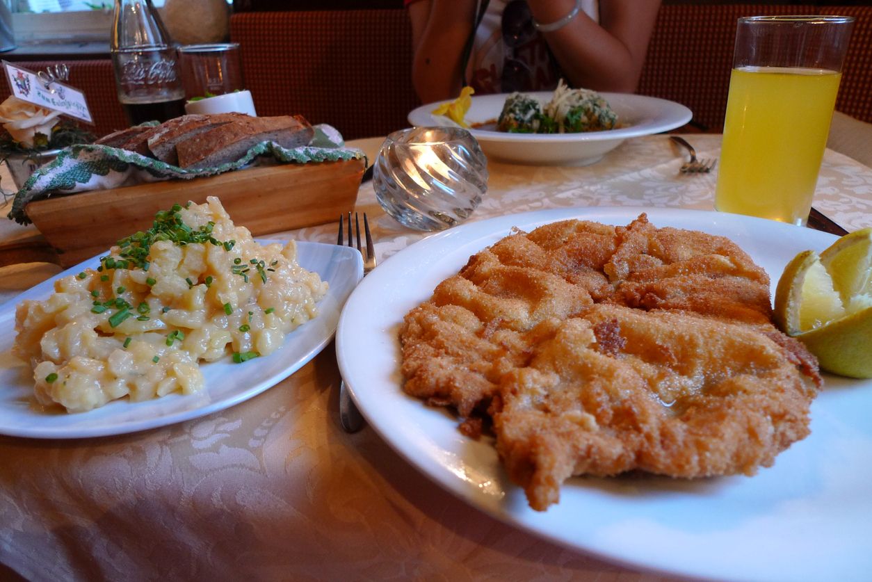 Nix für Schnitzelliebhaber: Das Original Wiener vom Kalb sucht man in veganen/vegetarischen Restaurants vergeblich.