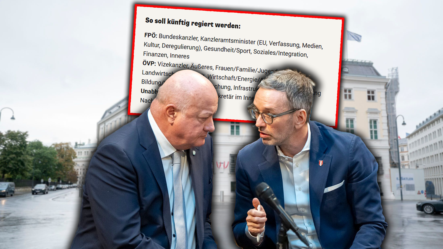 Eine Einigung bei der Ressortverteilung könnte den Weg für eine blau-schwarze Regierung ebnen.