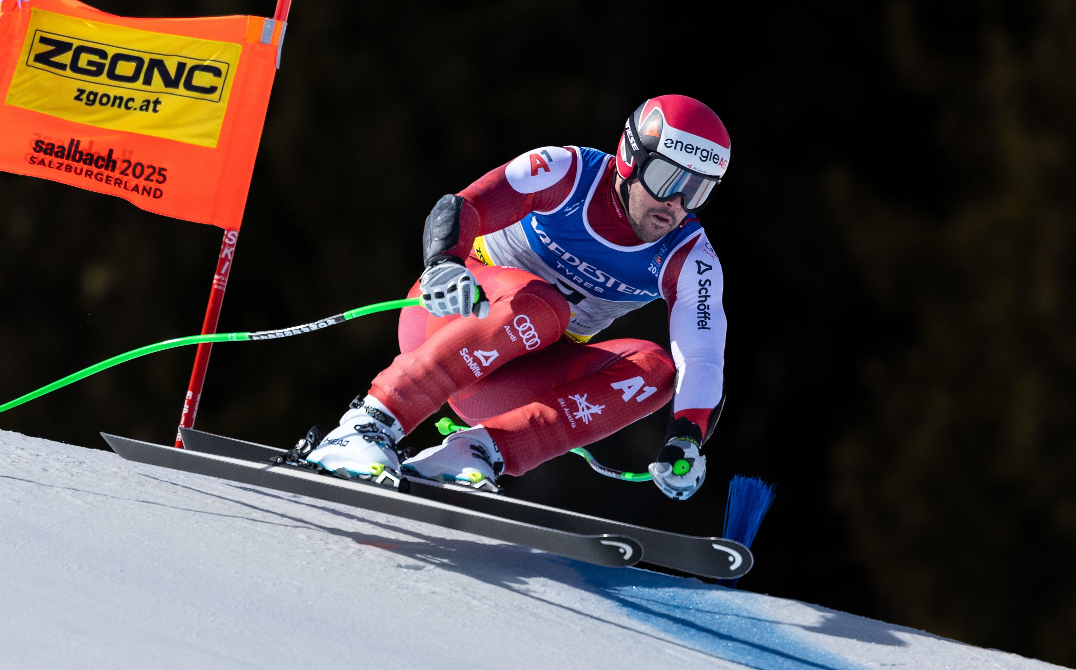 ÖSV-Ass Vincent Kriechmayr im letzten Abfahrtstraining bei der Ski-WM in Saalbach. 