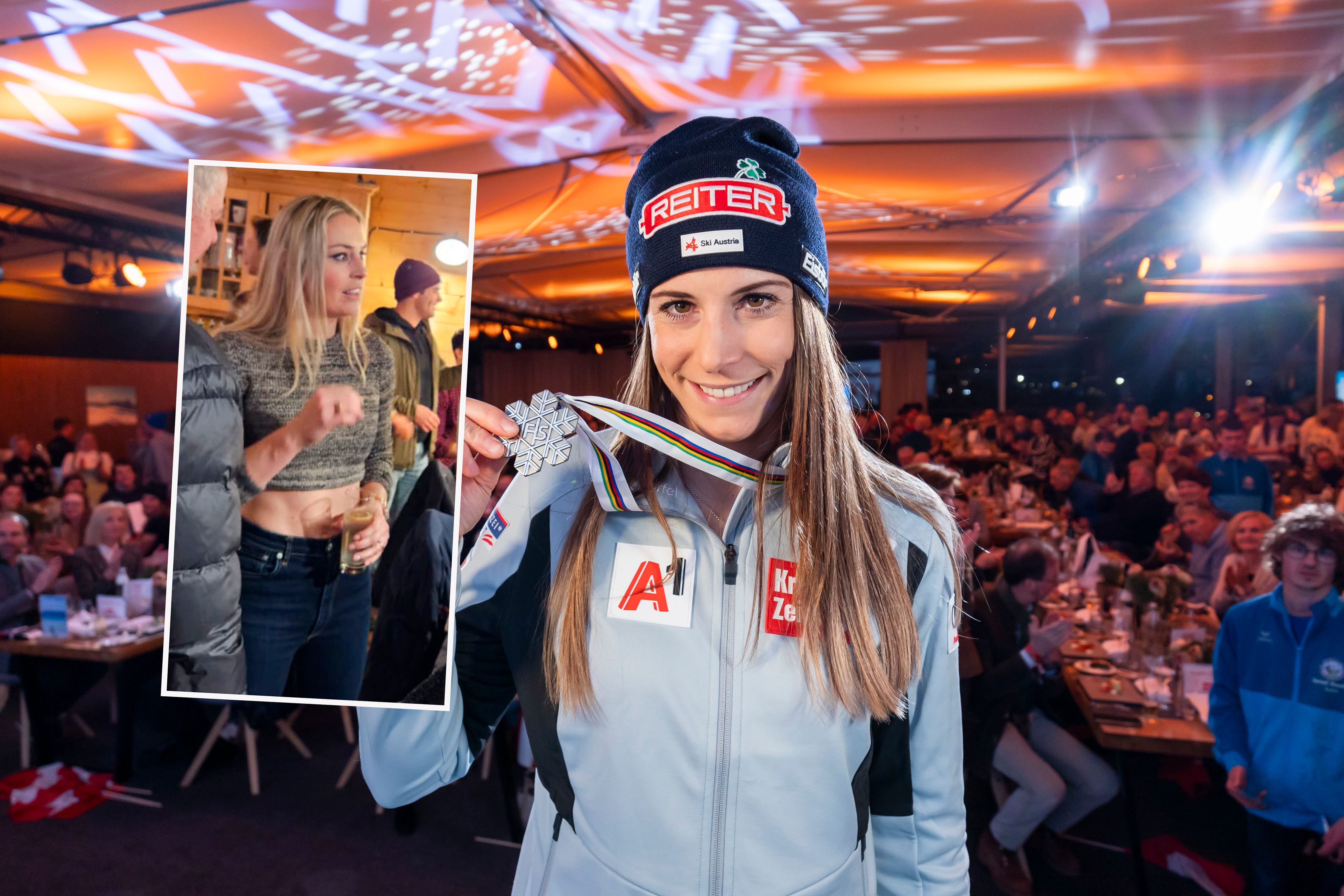 Lindsey Vonn (l.) mit Mirjam Puchner