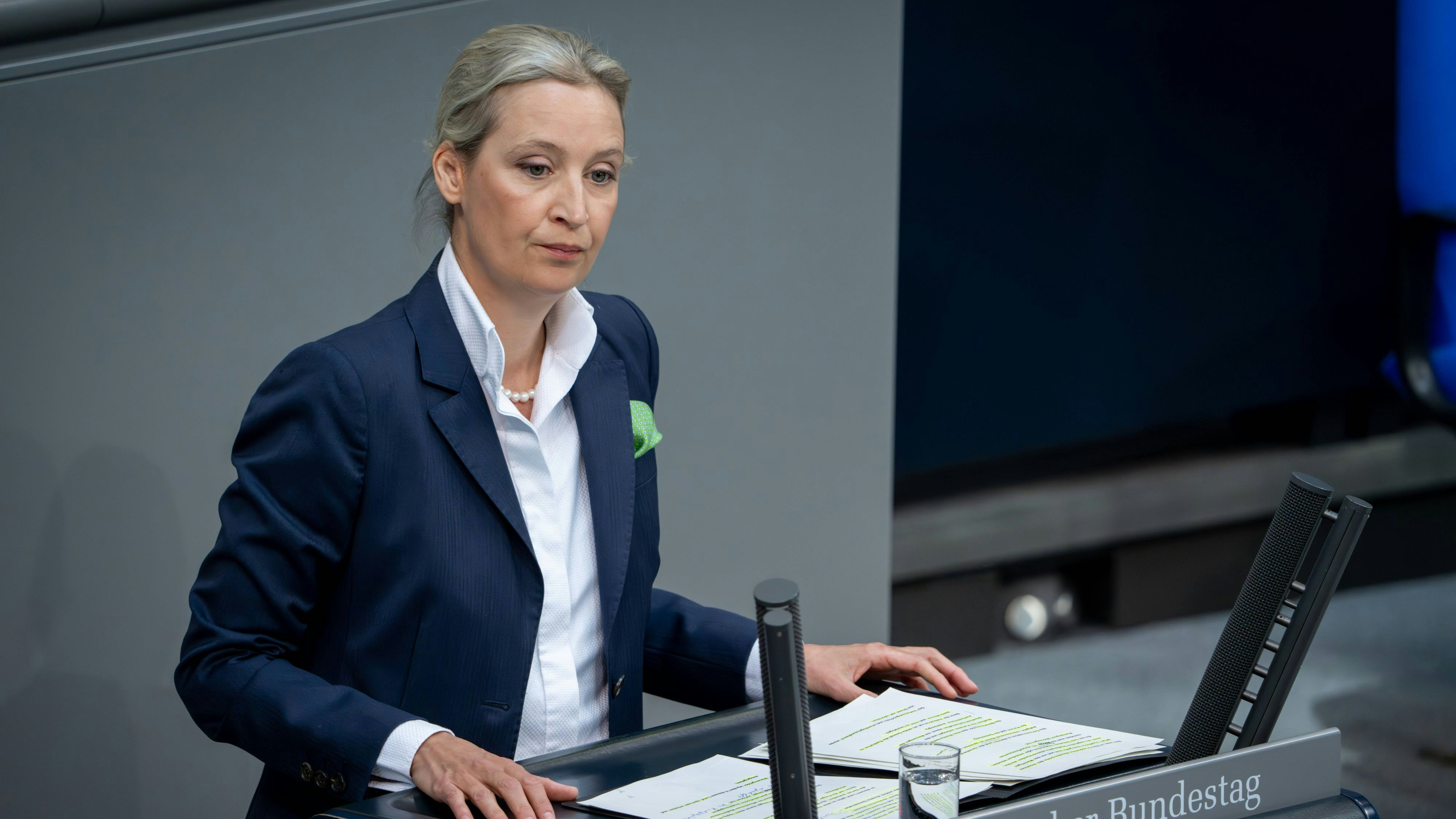 Alice Weidel (AfD) bei ihrer Rede bei der 212. und letzten Sitzung des Deutschen Bundestag vor der Wahl am 23. Februar 2025.