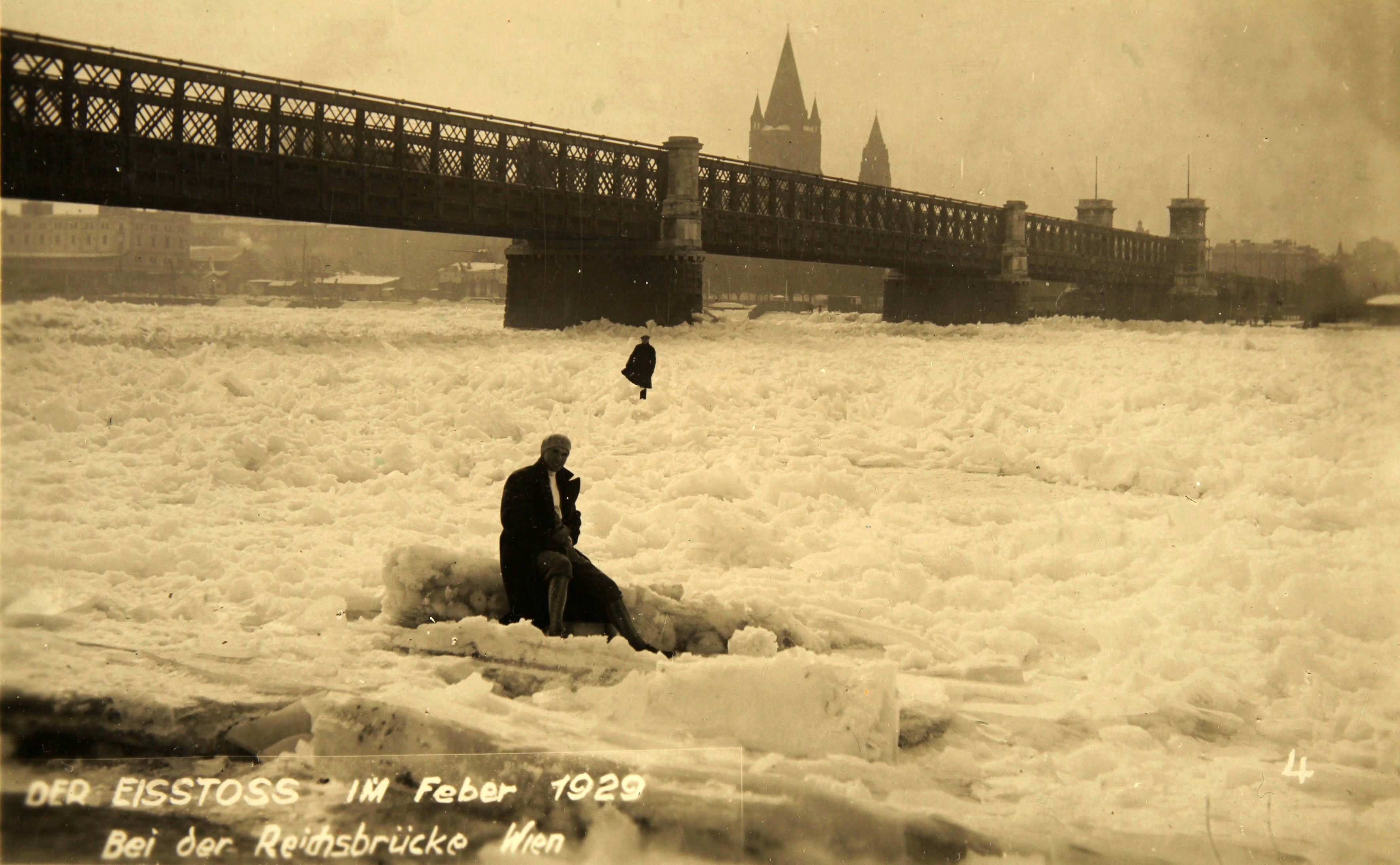 Eisstoß bei der Wiener Reichsbrücke, Februar 1929