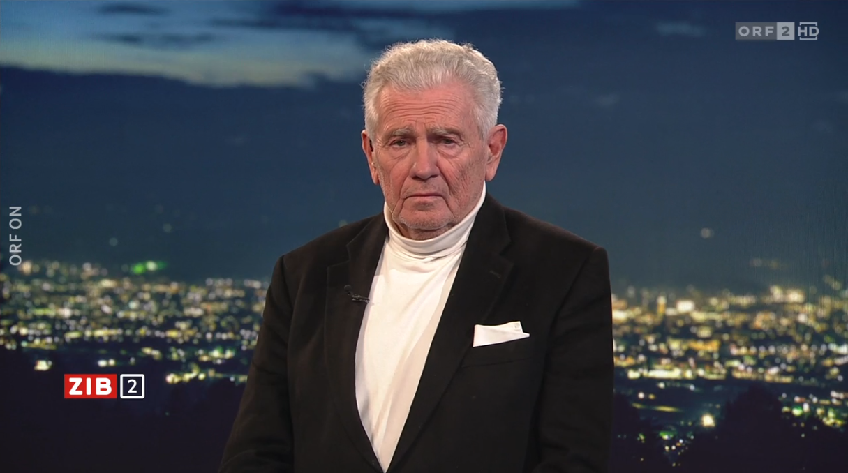 Der ehemalige FPÖ-Europaabgeordnete Andreas Mölzer am späten Dienstagabend in der ORF-