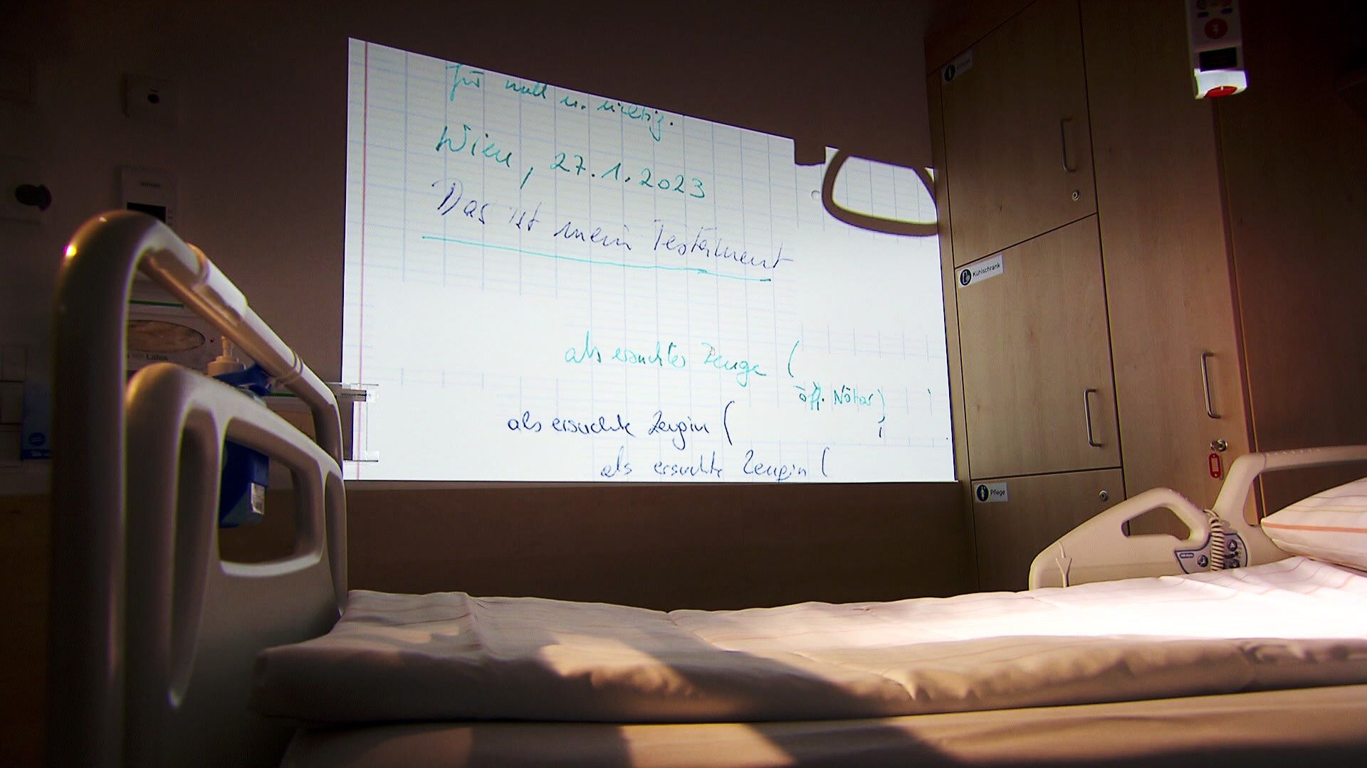 Das vom Notar handschriftlich verfasste Testamtent.