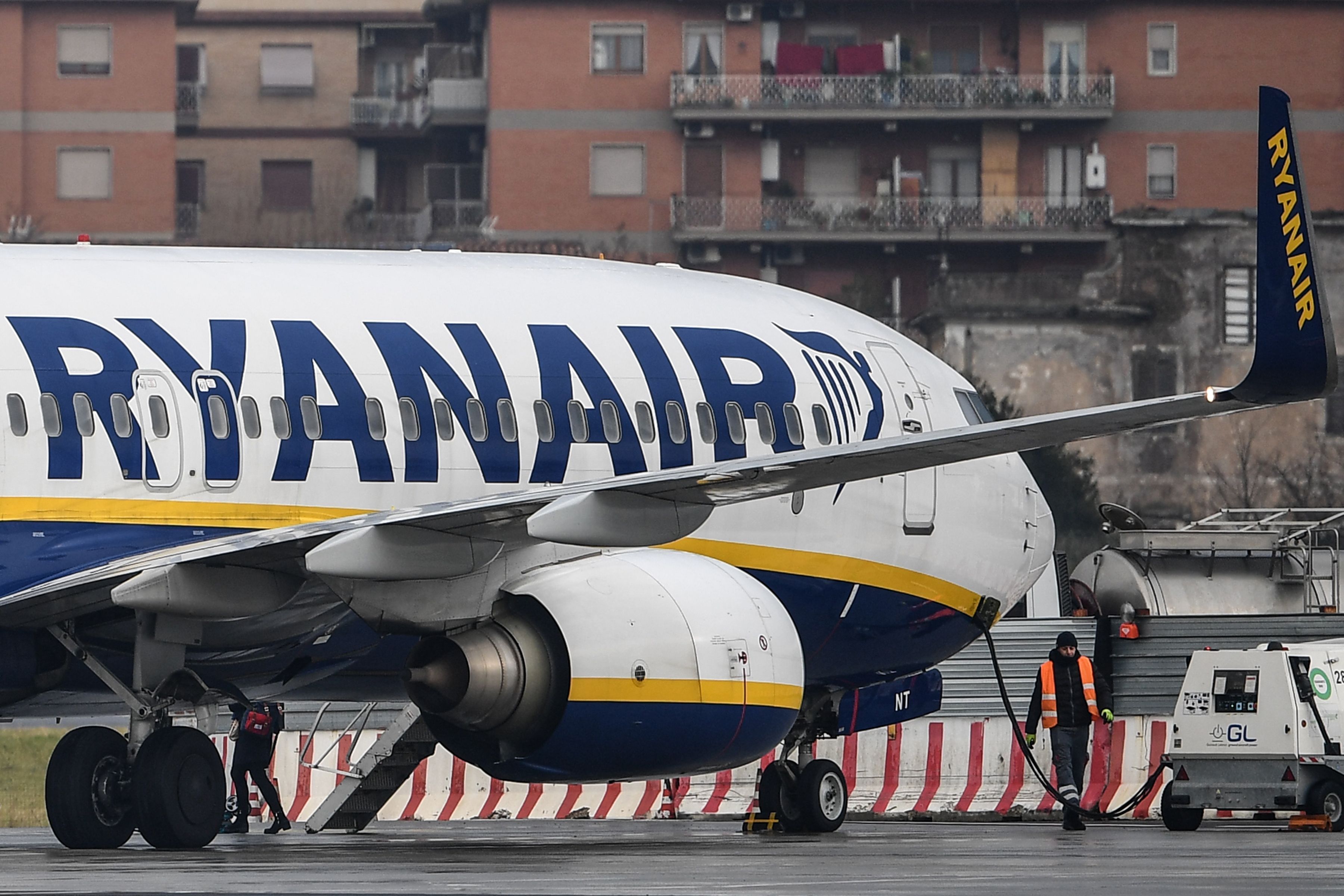 Eine Boeing 737-8AS von Ryanair auf dem Flughafen Rom: Archivbild.