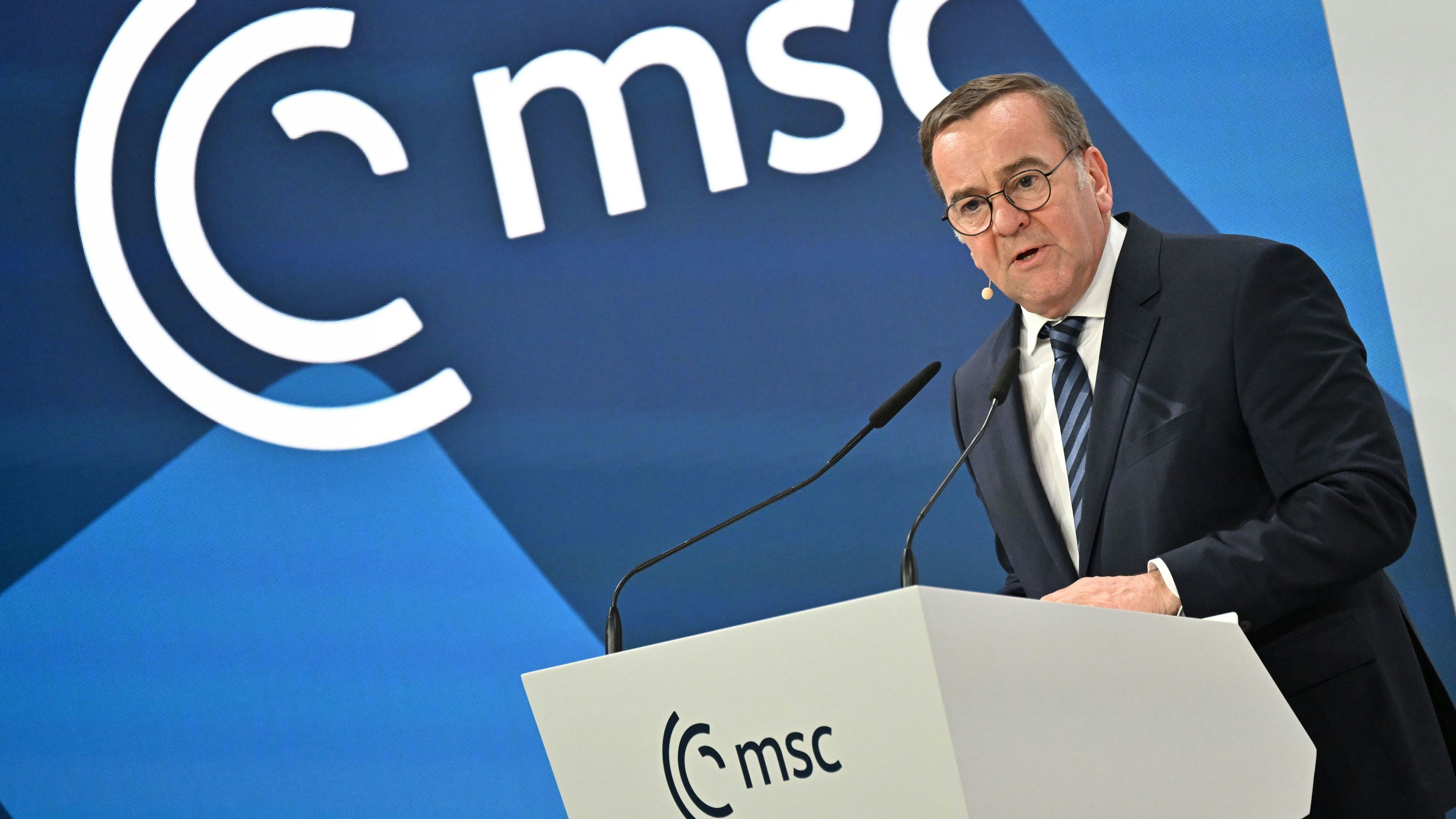 Boris Pistorius (SPD) bei der Münchner Sicherheitskonferenz am 14. Februar 2025.
