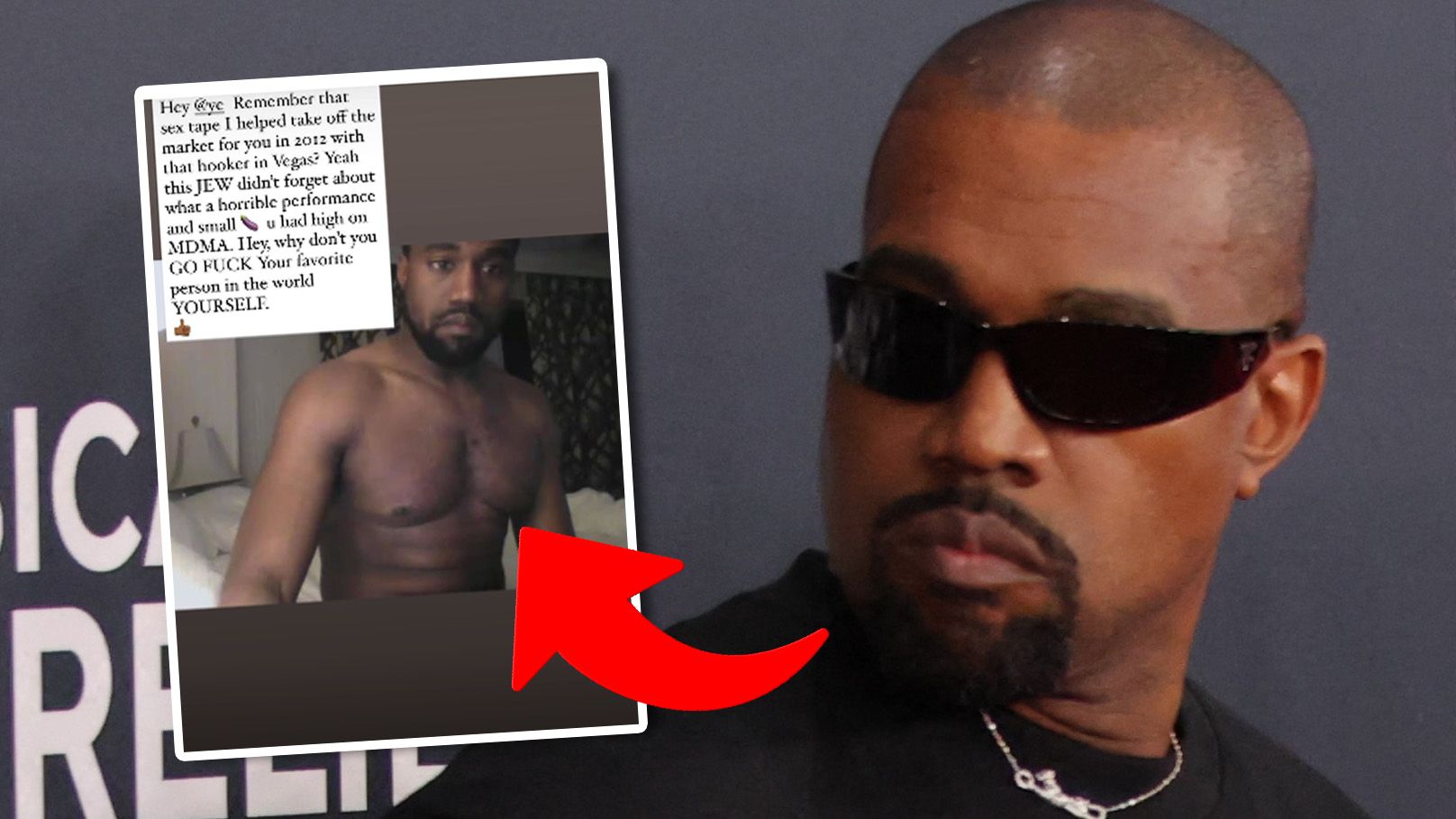 Und plötzlich findet sich Kanye West selbst (fast) nackt im Internet...
