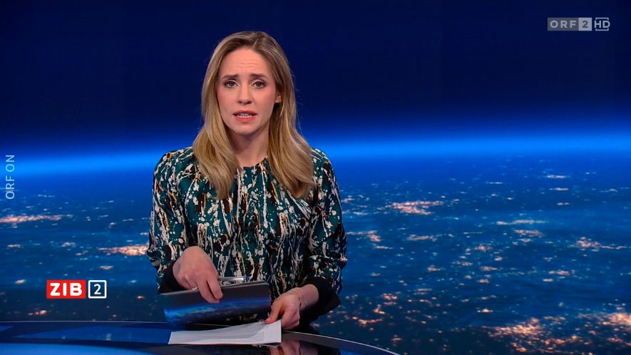 Margit Laufer führte durch die ZIB2 am 14. Februar 2025.