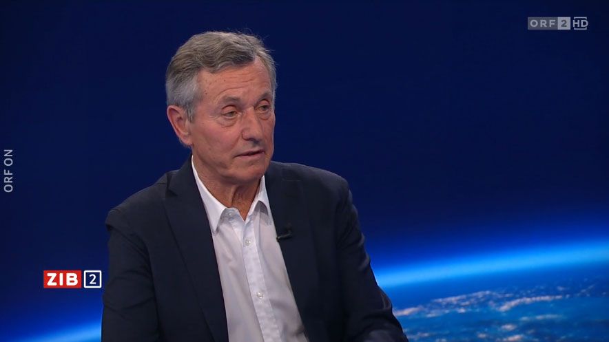 Johannes Ditz, der frühere ÖVP-Finanzstaatssekretär und Wirtschaftsminister, zur Budget-Krise in der ZIB2 mit Margit Laufer am 14. Februar 2025.