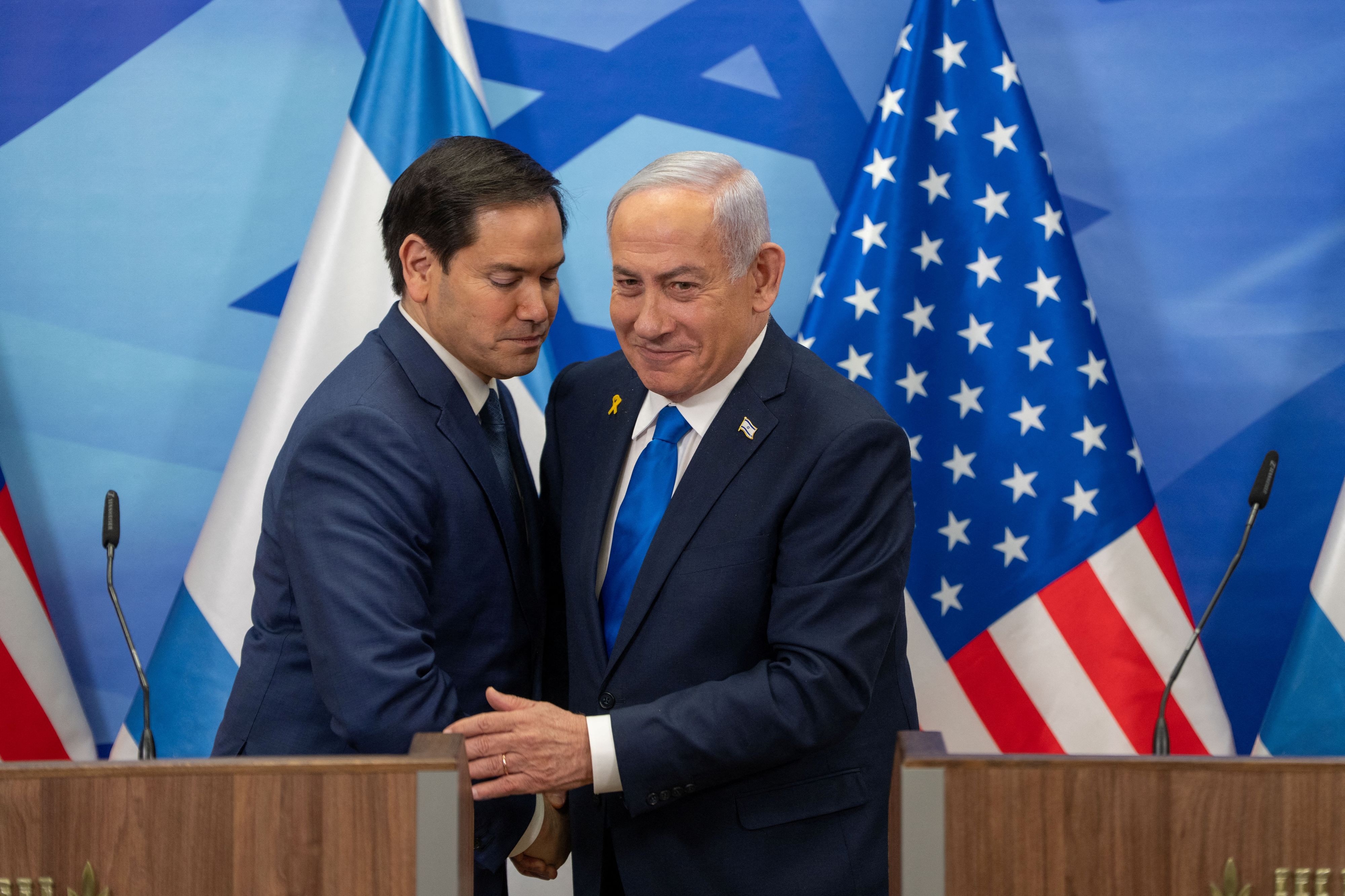 Rubio forderte nach seiner Unterredung mit Netanyahu die Zerstörung der radikalislamischen Hamas.