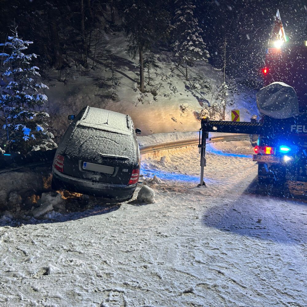 Die Feuerwehr konnte das Fahrzeug bergen.