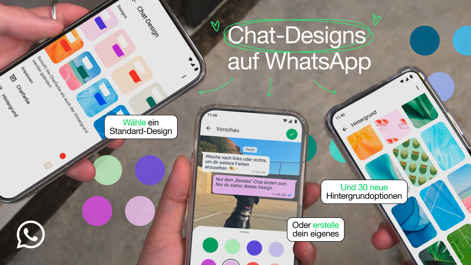 Das Design von WhatsApp lässt sich ab sofort individuell gestalten.