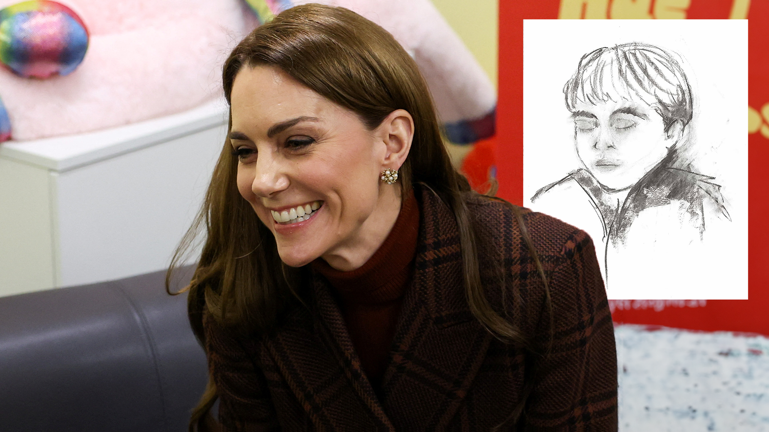 Diese Kreideskizze von Prinzessin Kate soll Prinz Louis darstellen.