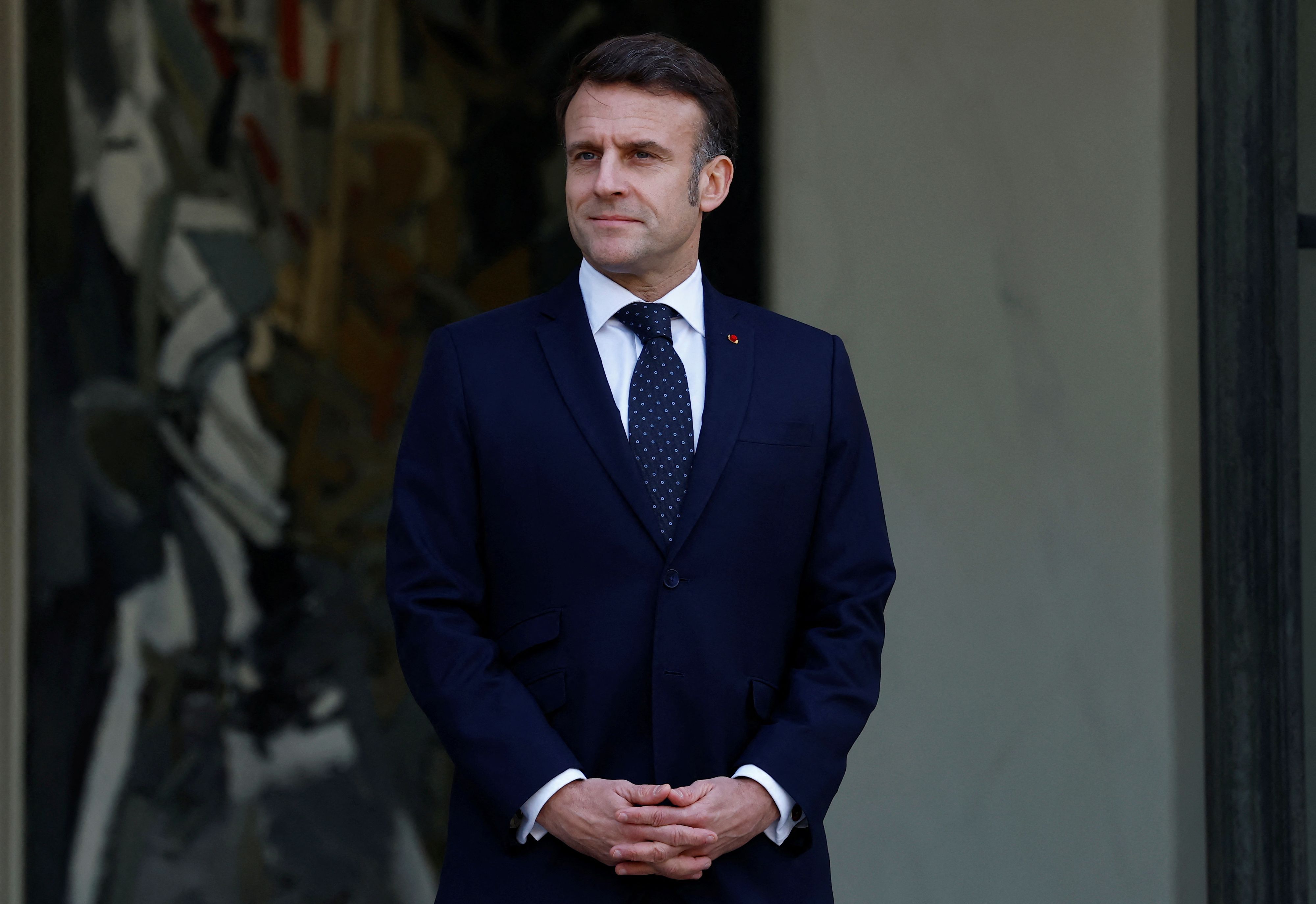 Frankreichs Präsident Emmanuel Macron fordert einen starken und dauerhaften Frieden in der Ukraine.