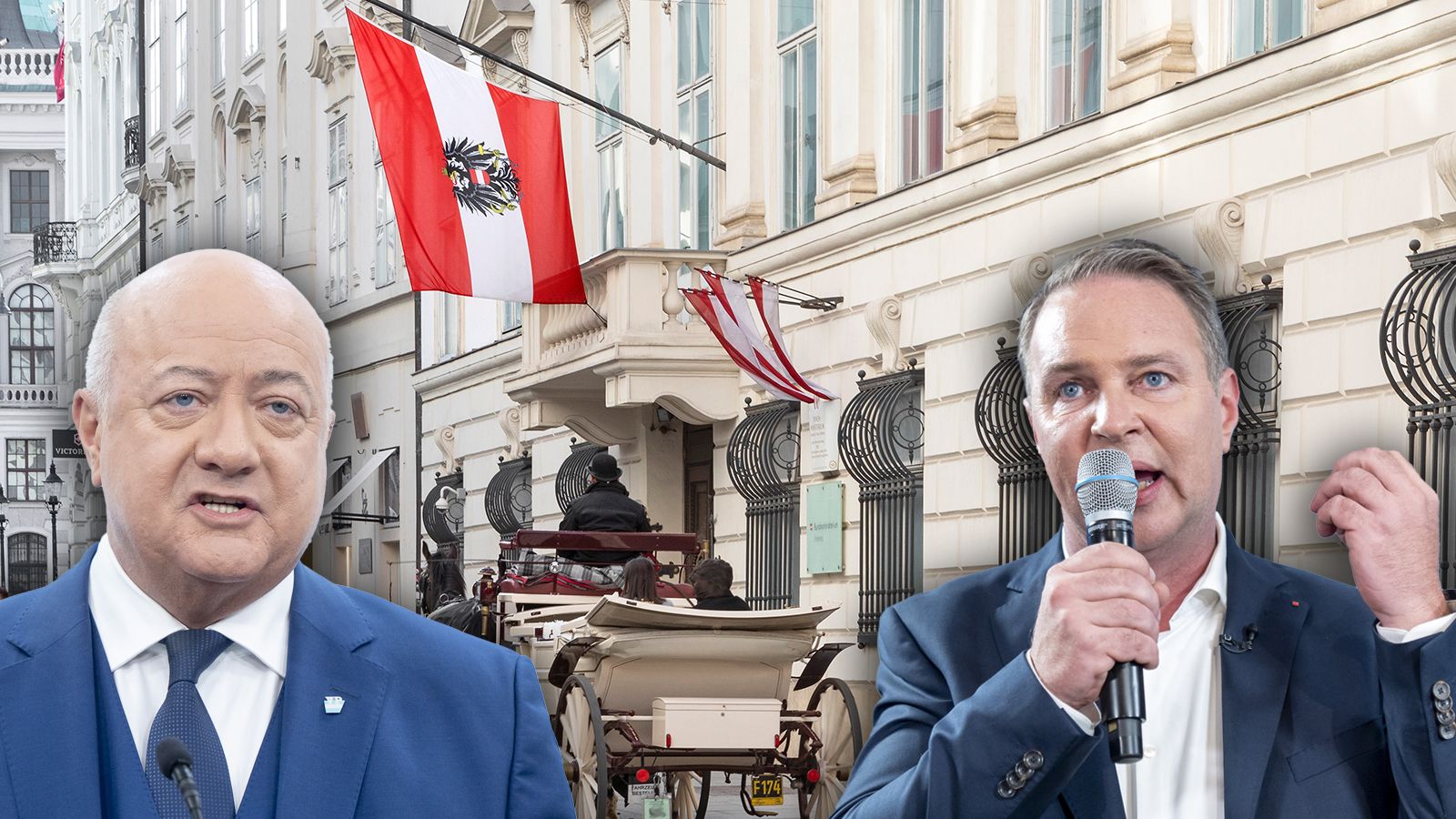 Neuer Kampf um wichtige Ministerien: Stocker (VP), Babler (SP).