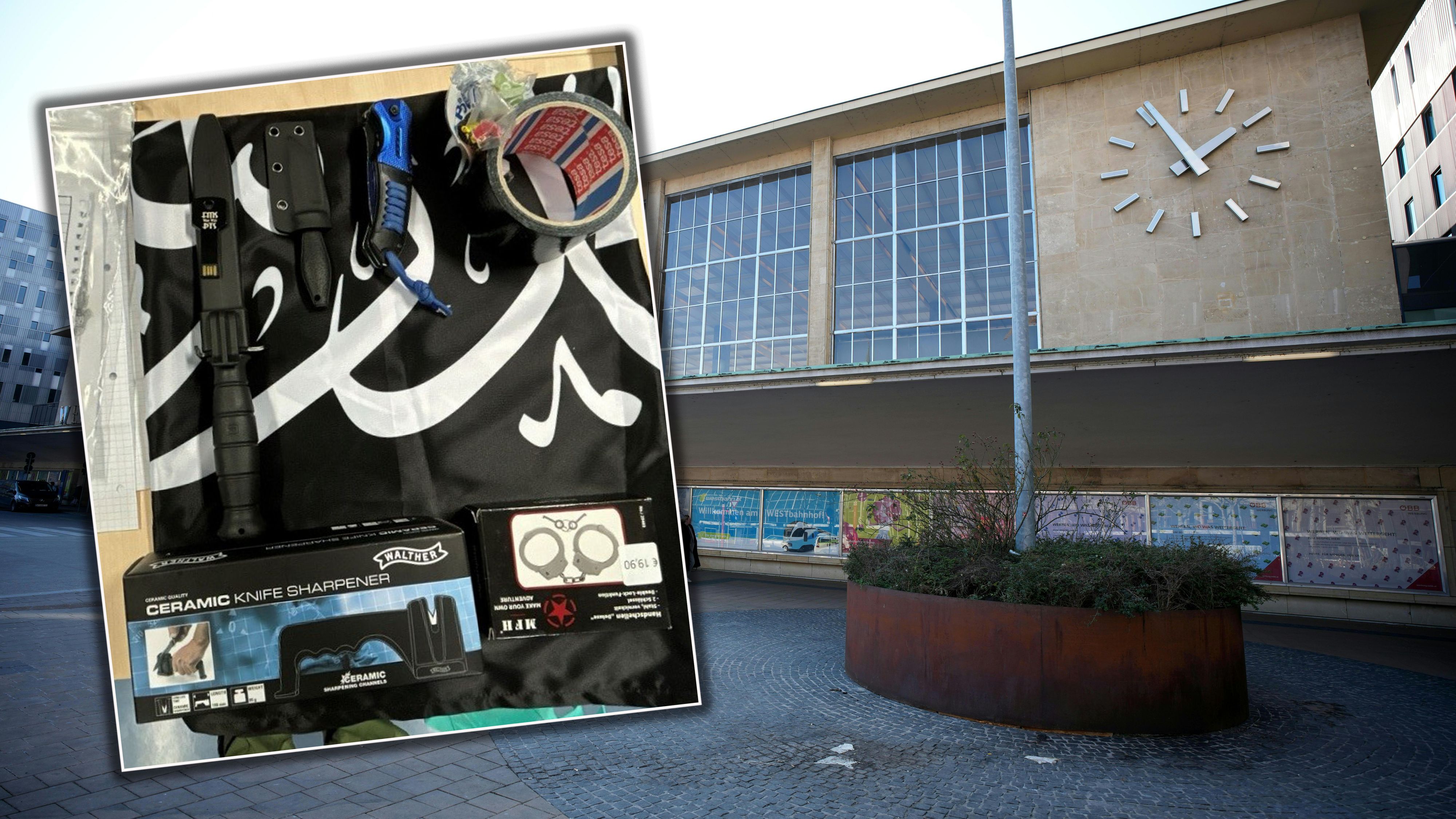 Laut DSN nahm der Terrorverdächtige (14) den Wiener Westbahnhof ins Visier. 