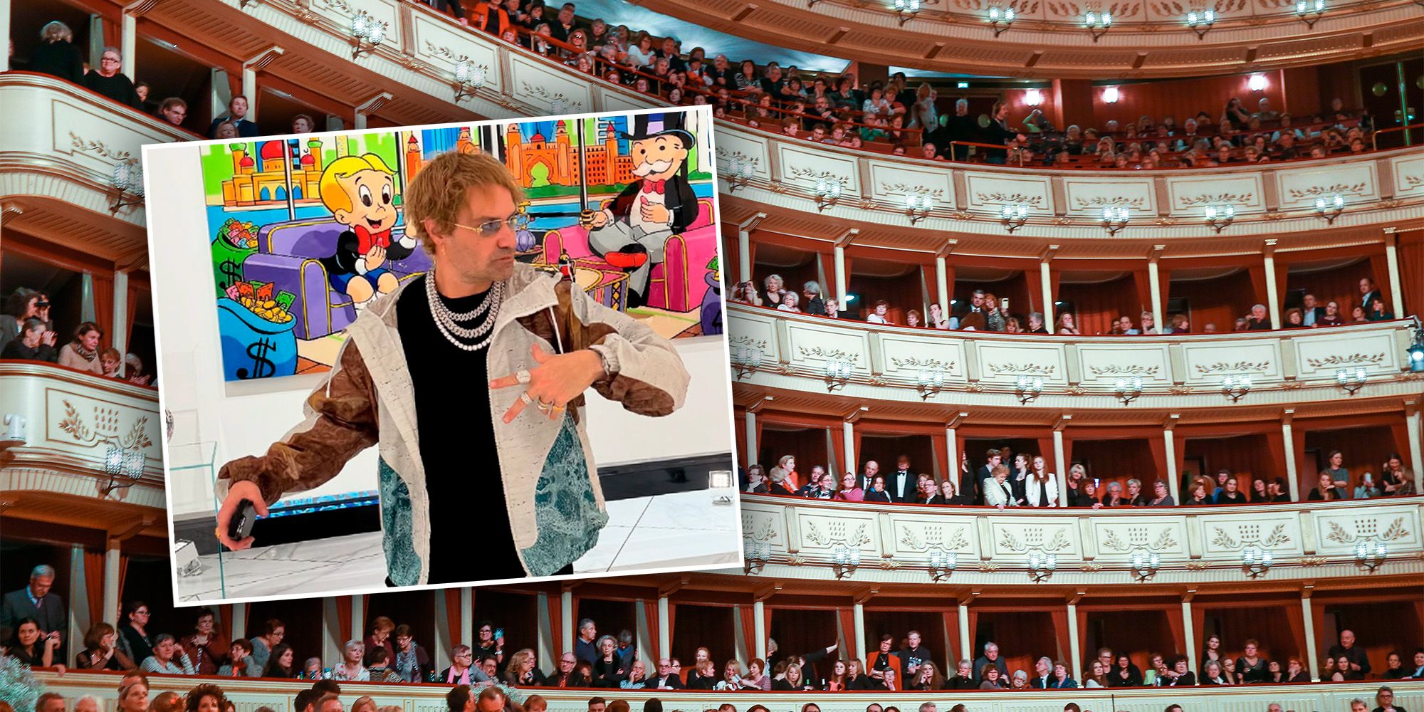 Alec Monopoly kommt zum Opernball.