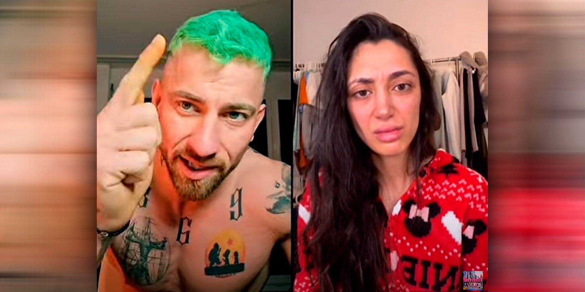 Mois (l.) flippt im Livestream komplett aus.