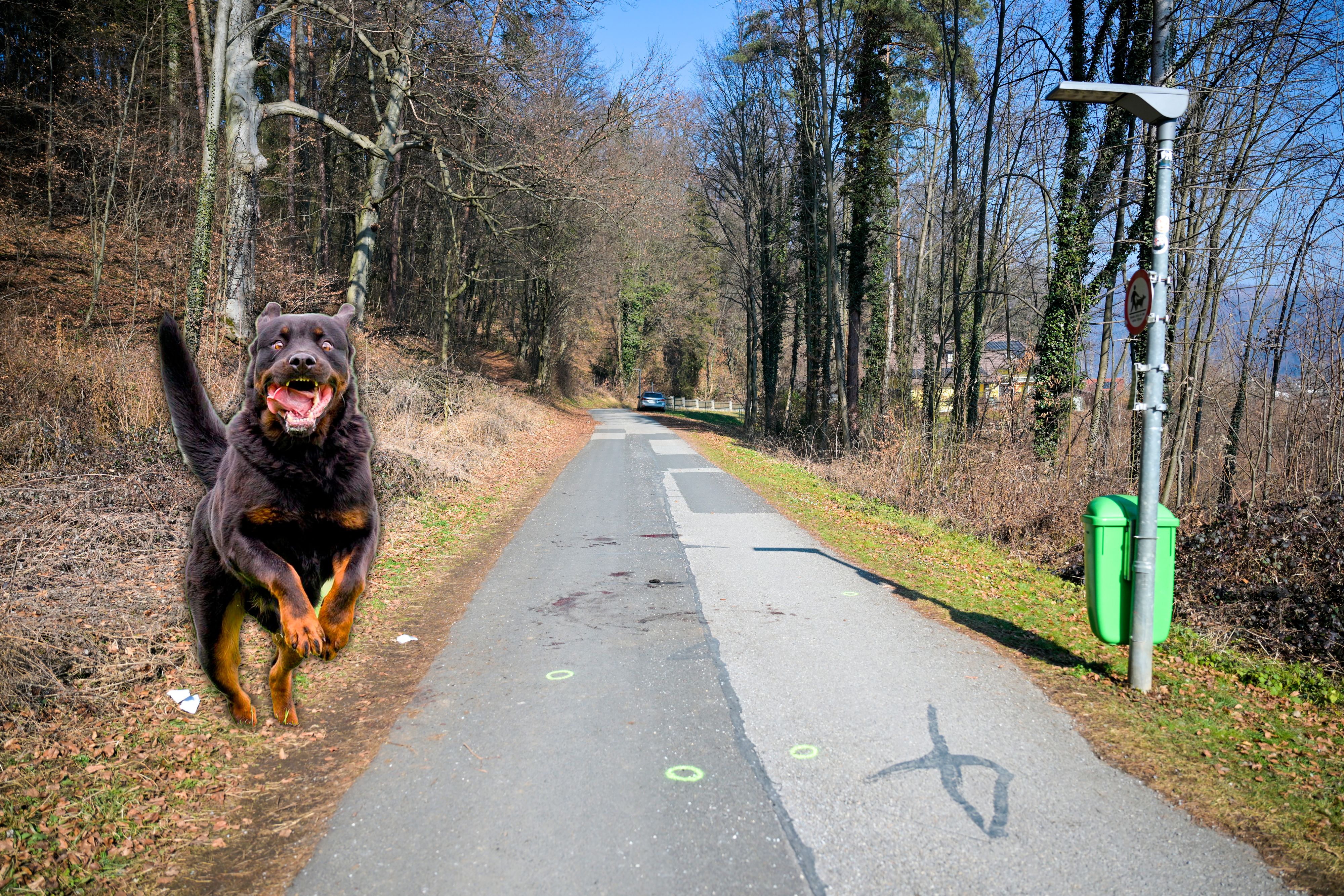 Hier biss der Rottweiler zu und verletzt eine Frau (34) schwer.