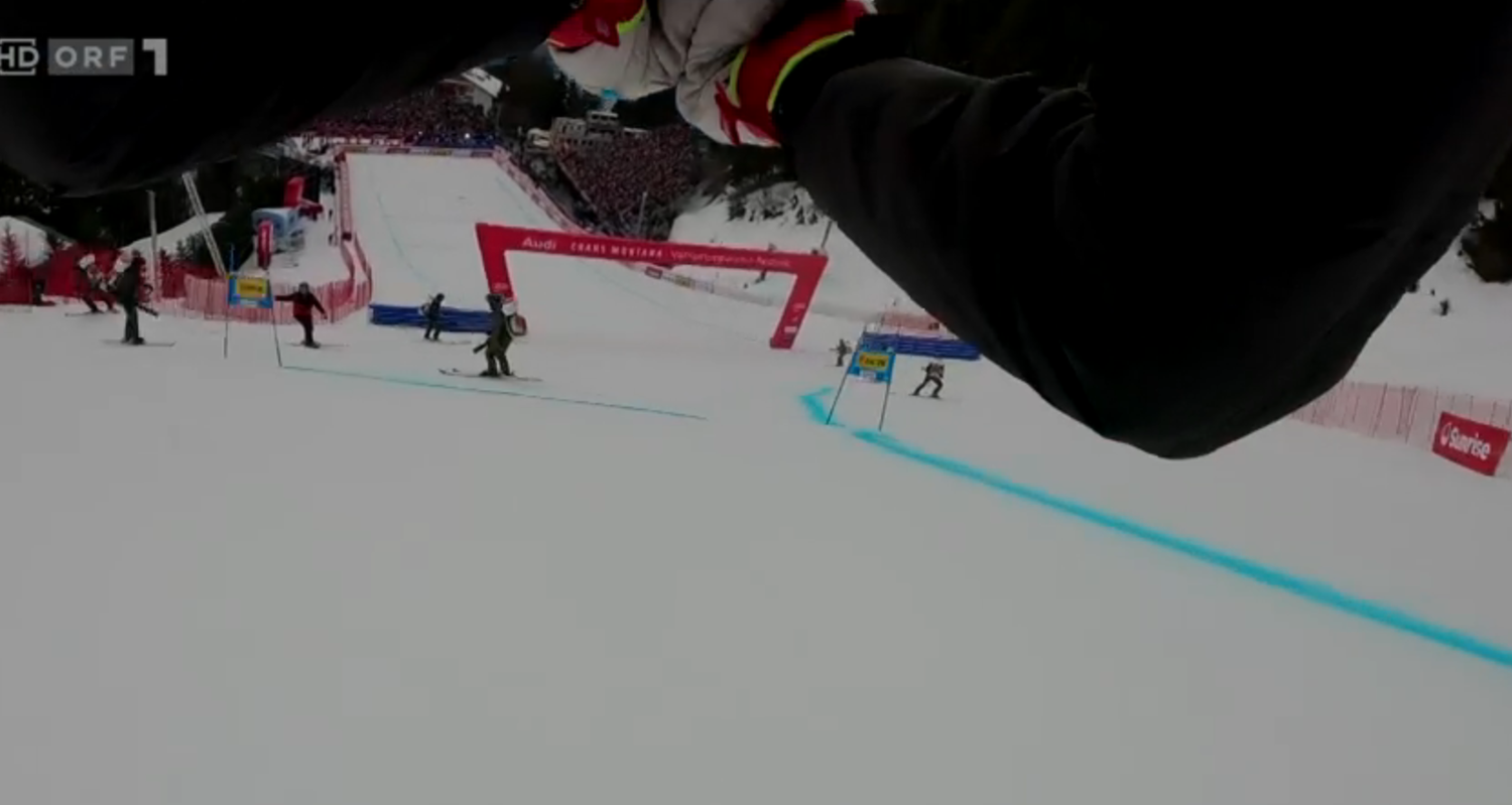 Joachim Puchner raste auf eine Gruppe Pistenarbeiter zu.