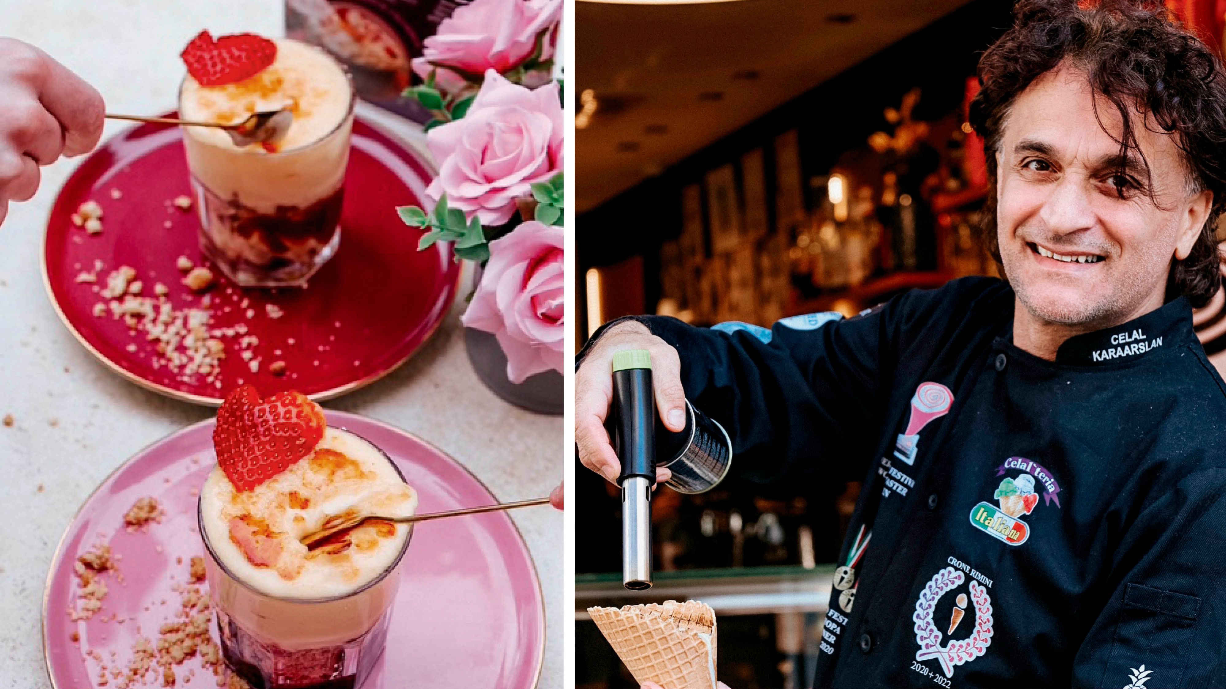 Bei Celal Karaarslan in Salzburg gibt es flambiertes Eis.