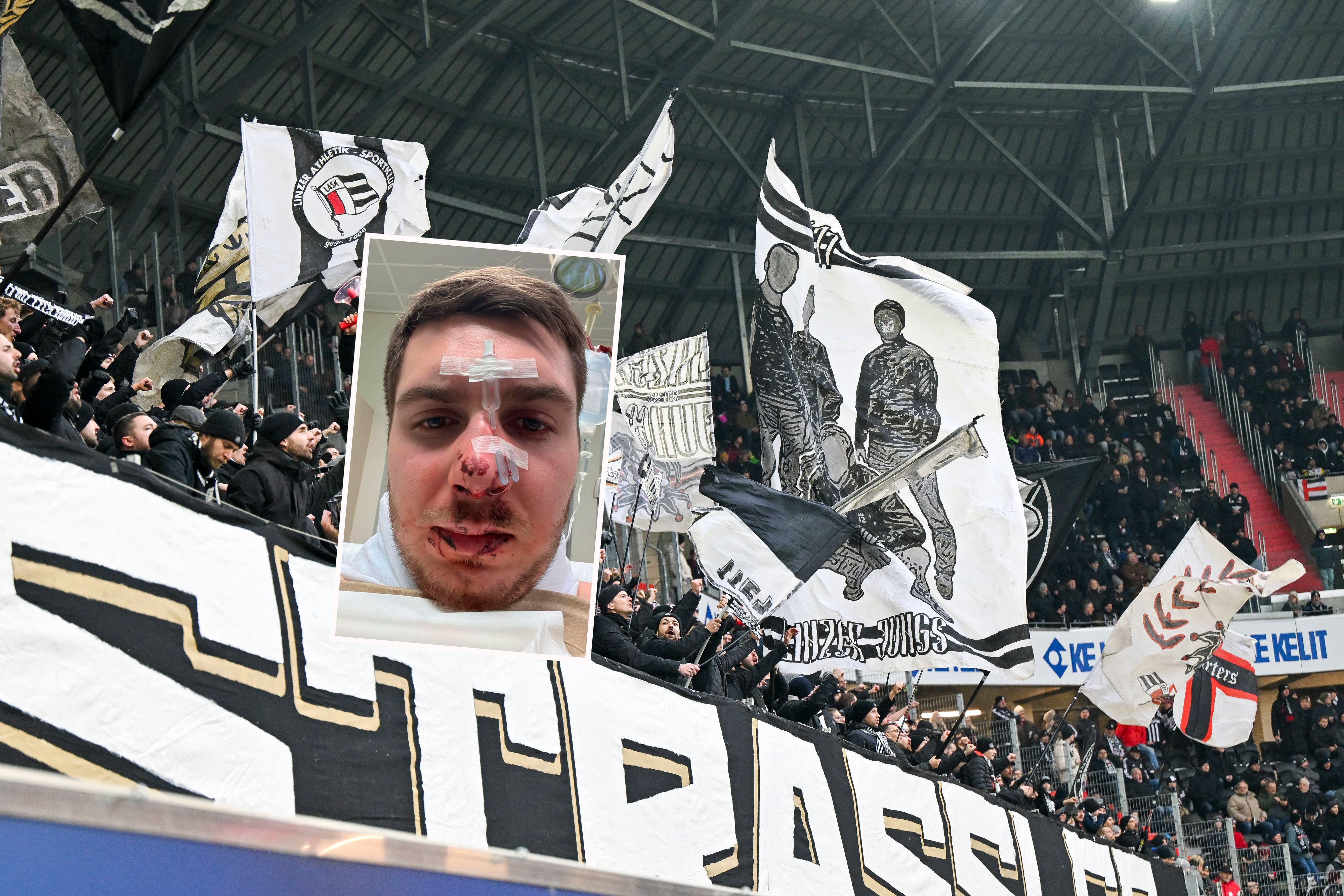 Rapid-Fan Marco R. wurde in Linz von Vermummten verprügelt.