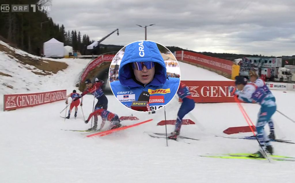 Matz William Jenssen (r.) fuhr Benjamin Moser in die Ski – beide schieden aus.