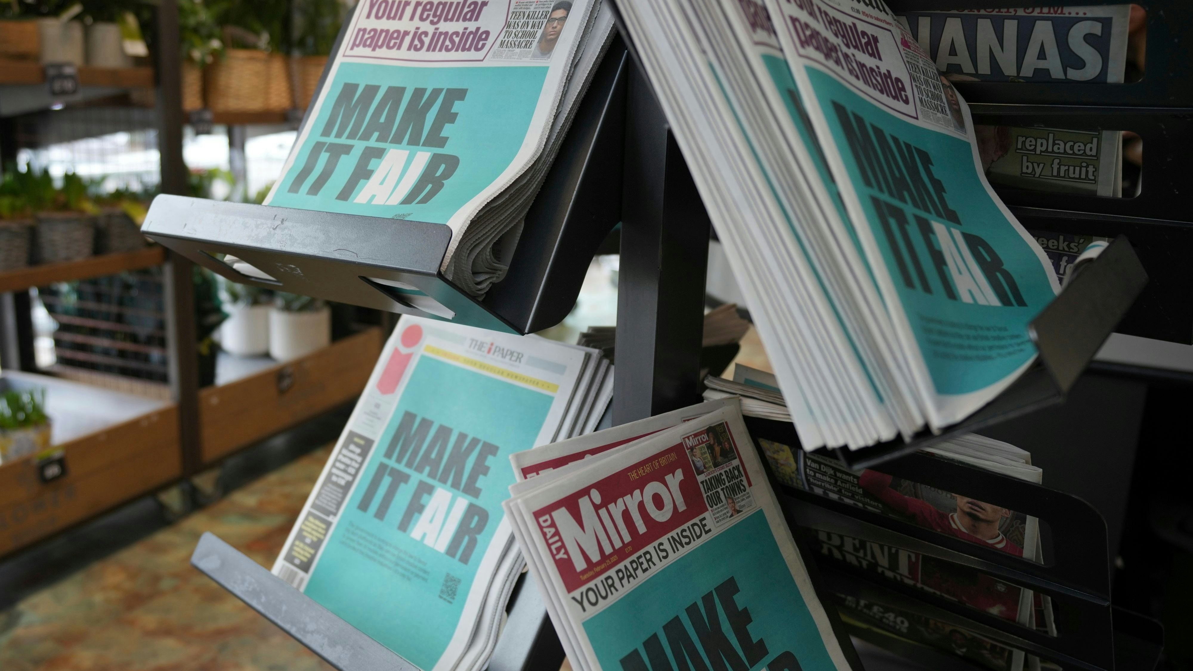 "Make It Fair" ziert die Titelseiten der "The Times" und vieler anderer britischer Zeitungen.