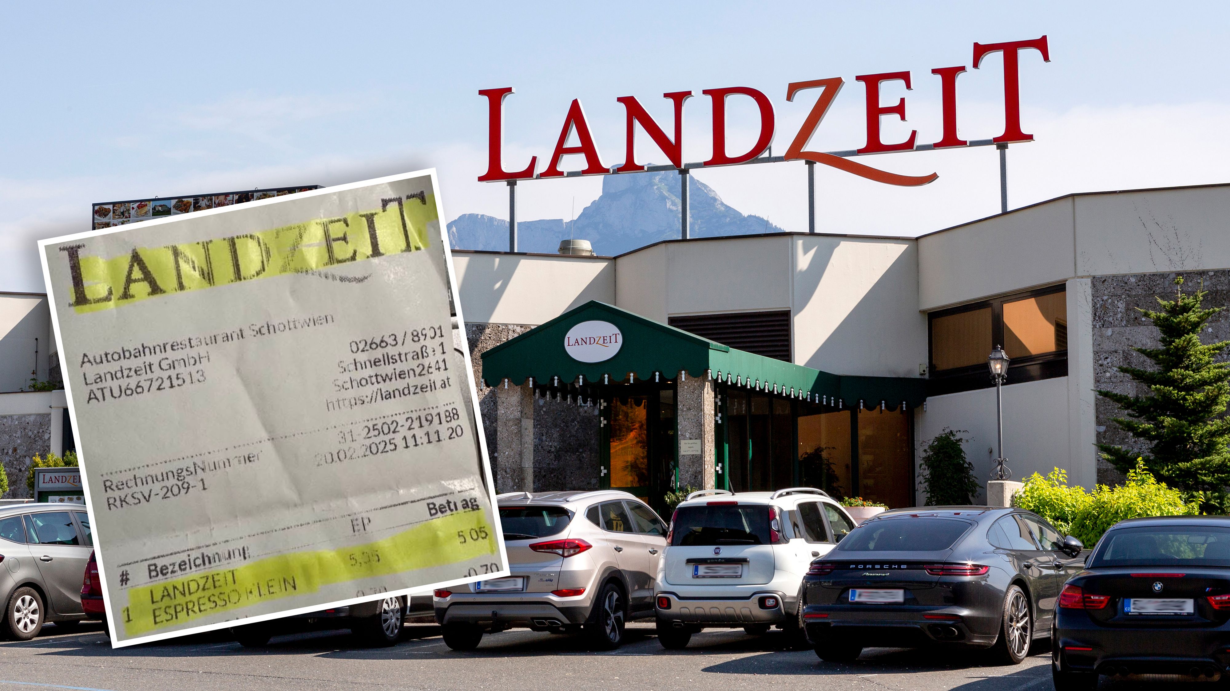 Landzeit auf der Südautobahn - hier genehmigte sich Gerhard das teure Heißgetränk.