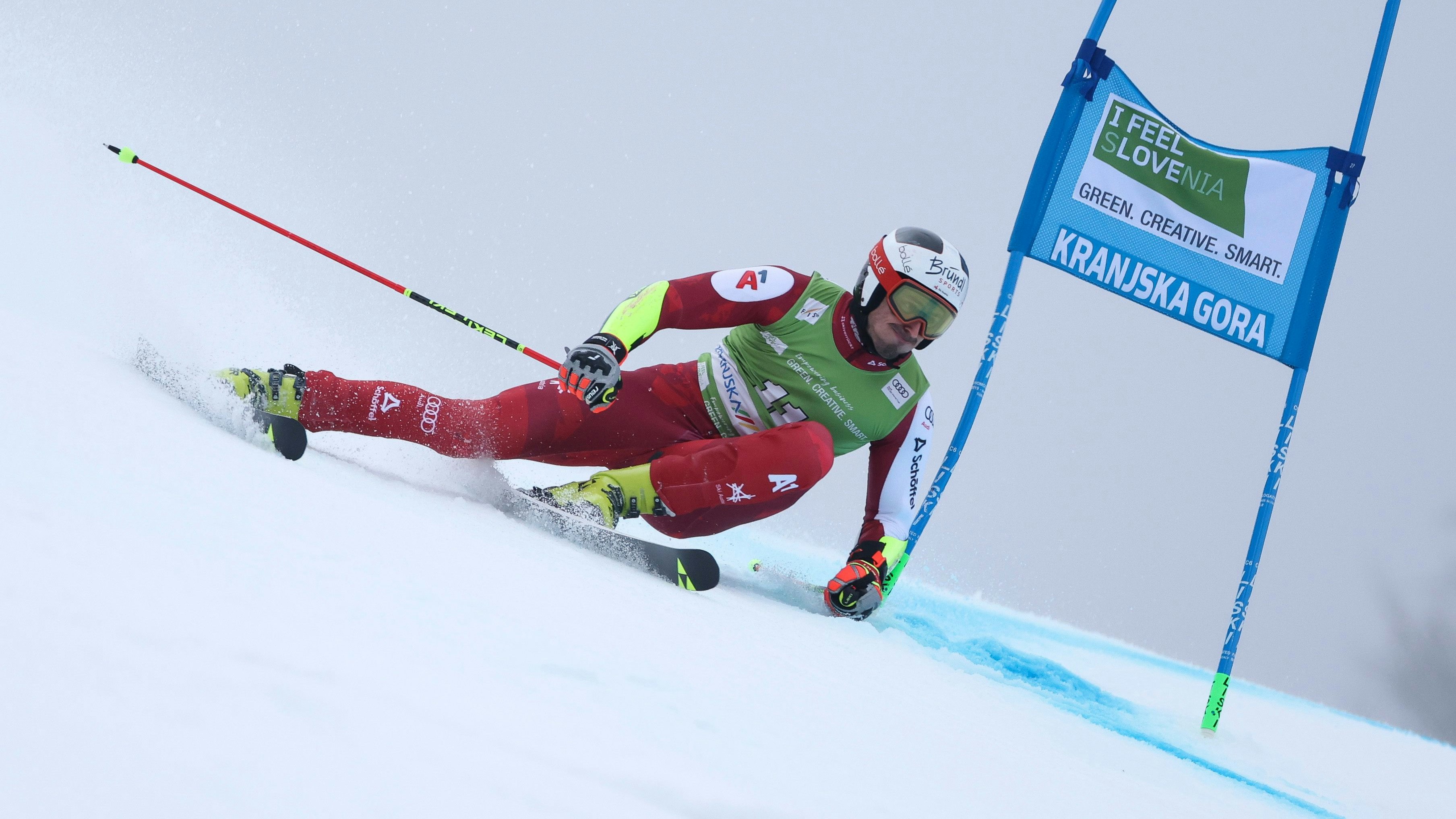 Stefan Brennsteiner im Riesentorlauf von Kranjska Gora. 