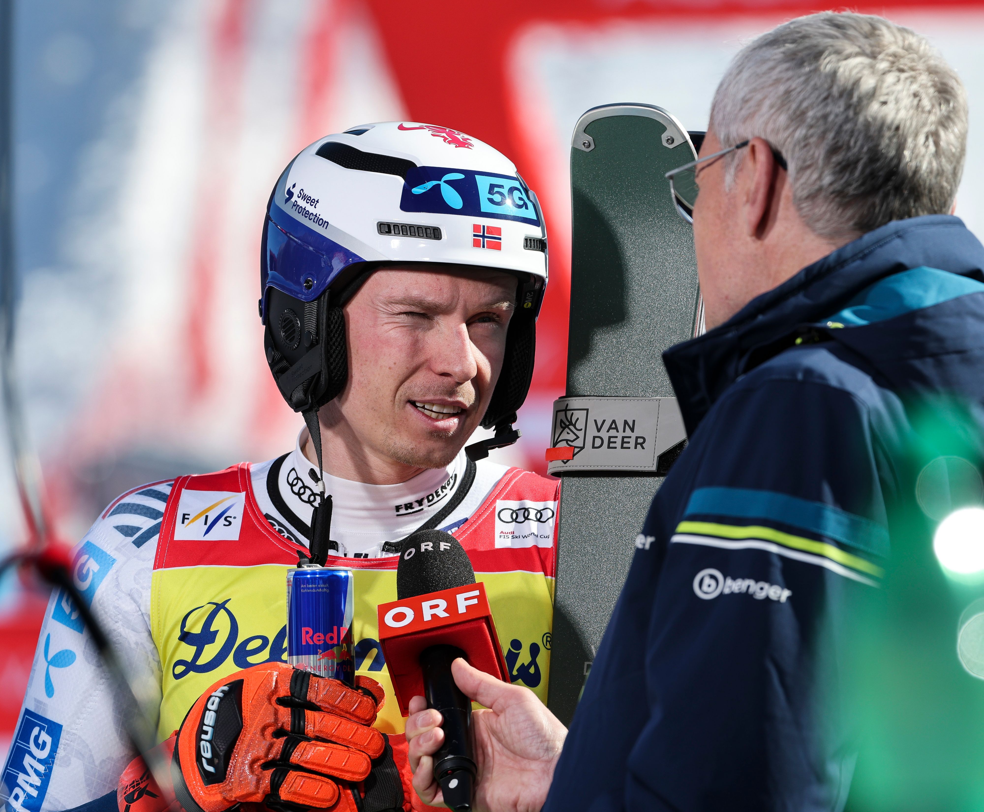 Henrik Kristoffersen mit ORF-Anchor Rainer Pariasek.