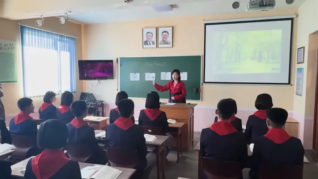 Beim Besuch einer Schule kam der Youtuber auch ins Gespräch mit einigen Vorzeigeschülerinnen der Englischklasse