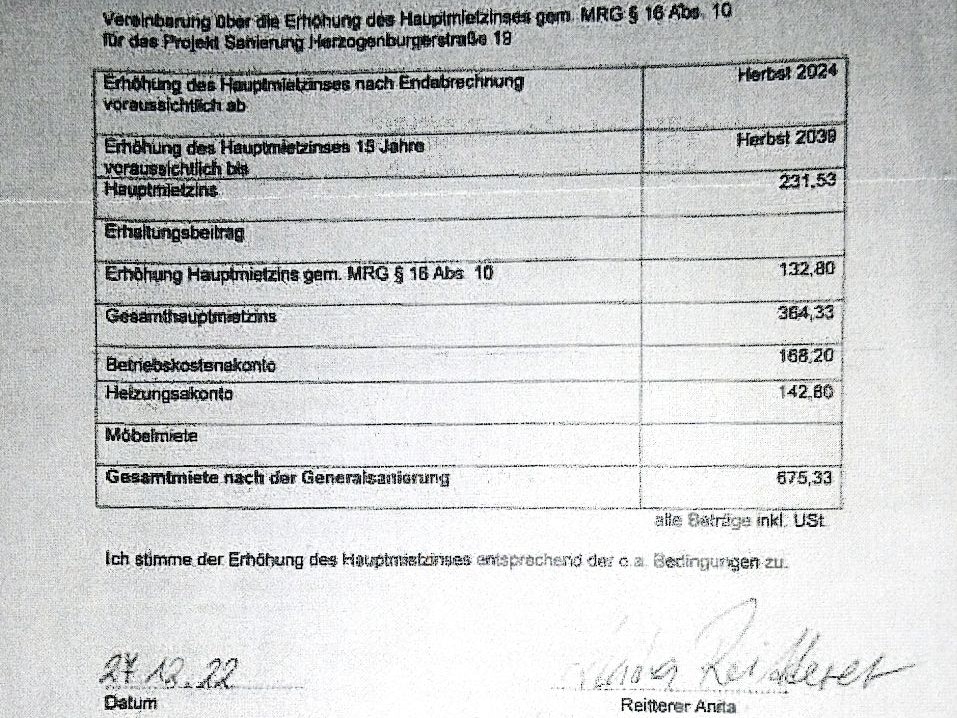 Im Dezember 2022 informierte die Immo St. Pölten über die geplante Erhöhung der Mieten.