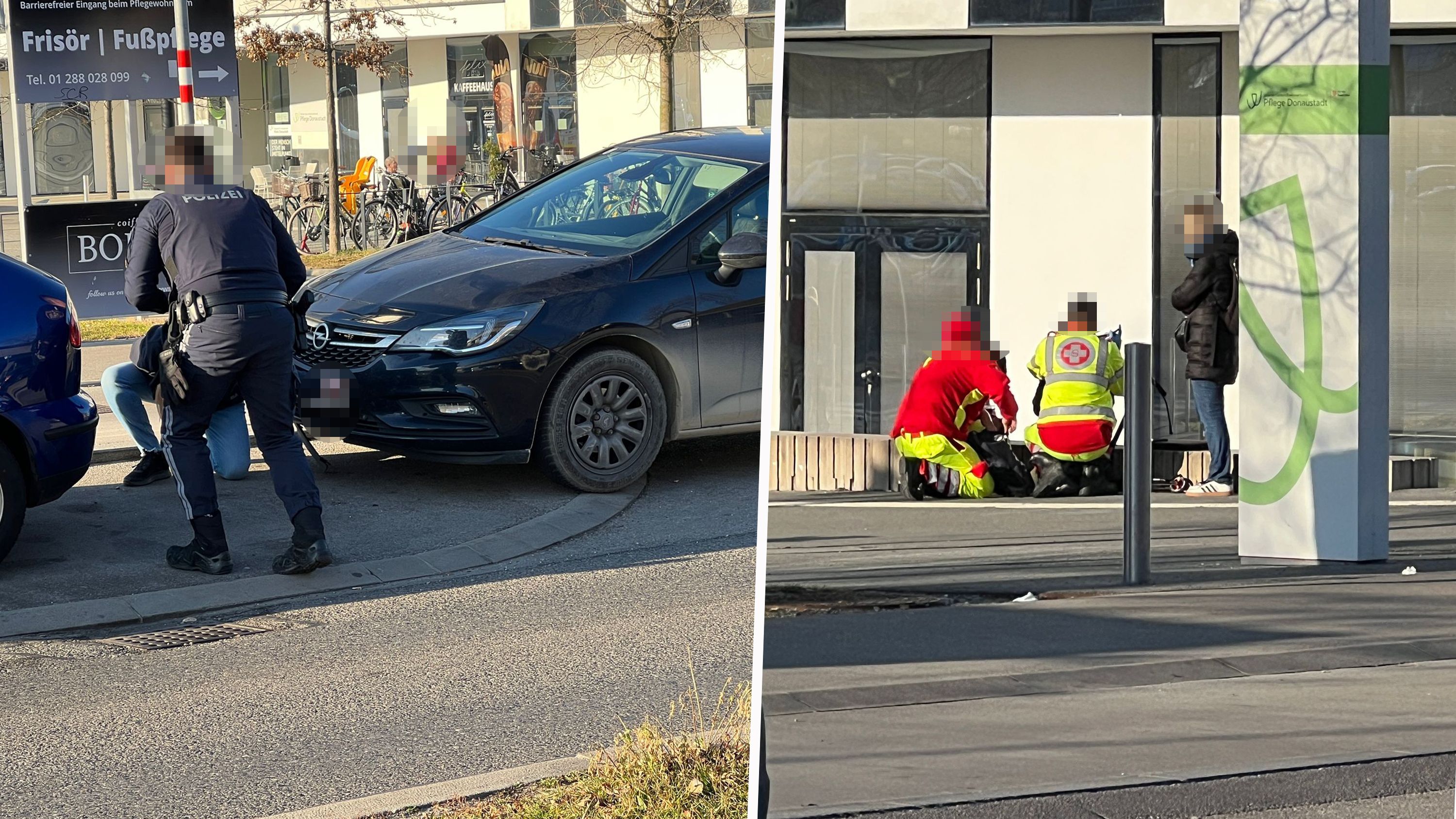 Unfall am frühen Donnerstag vor einem Wiener Spital.