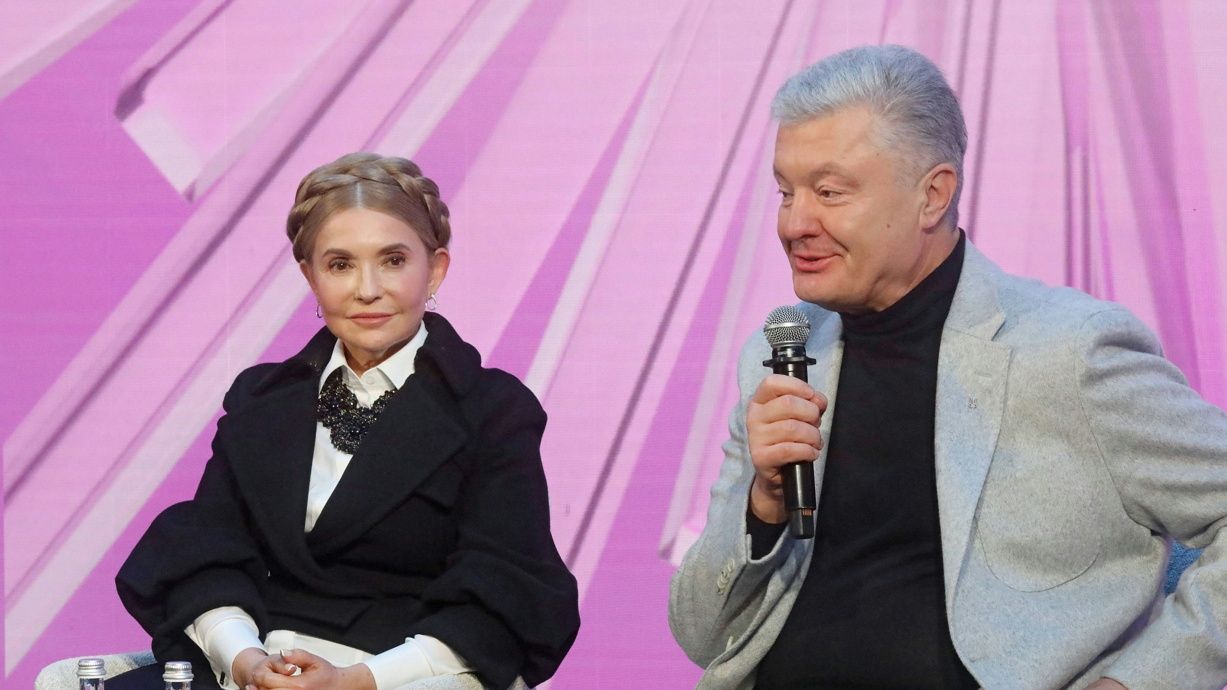 Julija Tymoschenko und Petro Poroschenko am 5. November 2024 in Kyiw.