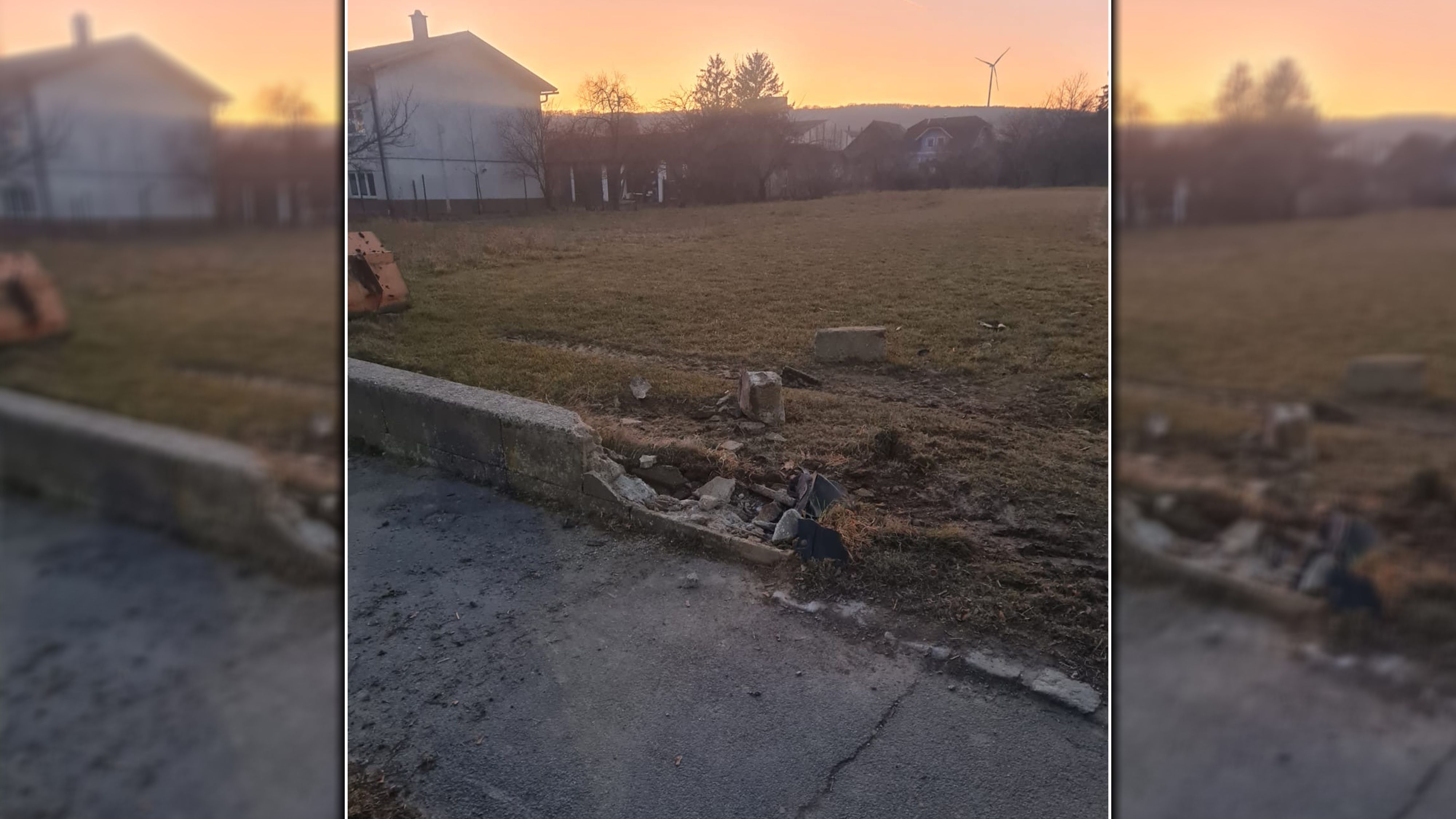 Ein Foto zeigt den Unfallort des Alko-Rasers.