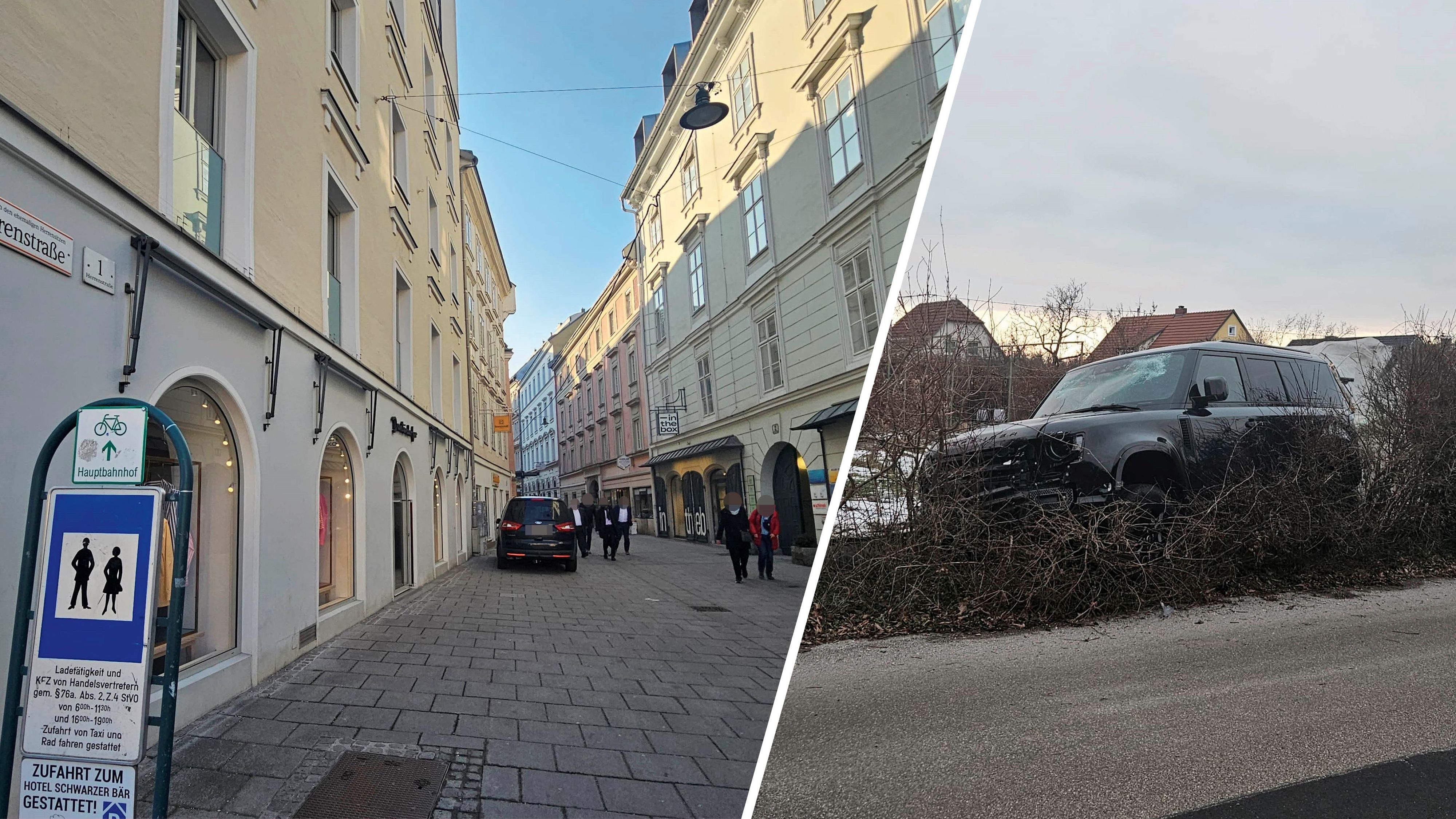 Der 13-Jährige wurde in der Linzer Herrenstraße gestoppt. Der Fall erinnert an jene Jugendlichen, die im Jänner mit einem gestohlenen SUV in den Garten einer Familie krachten.