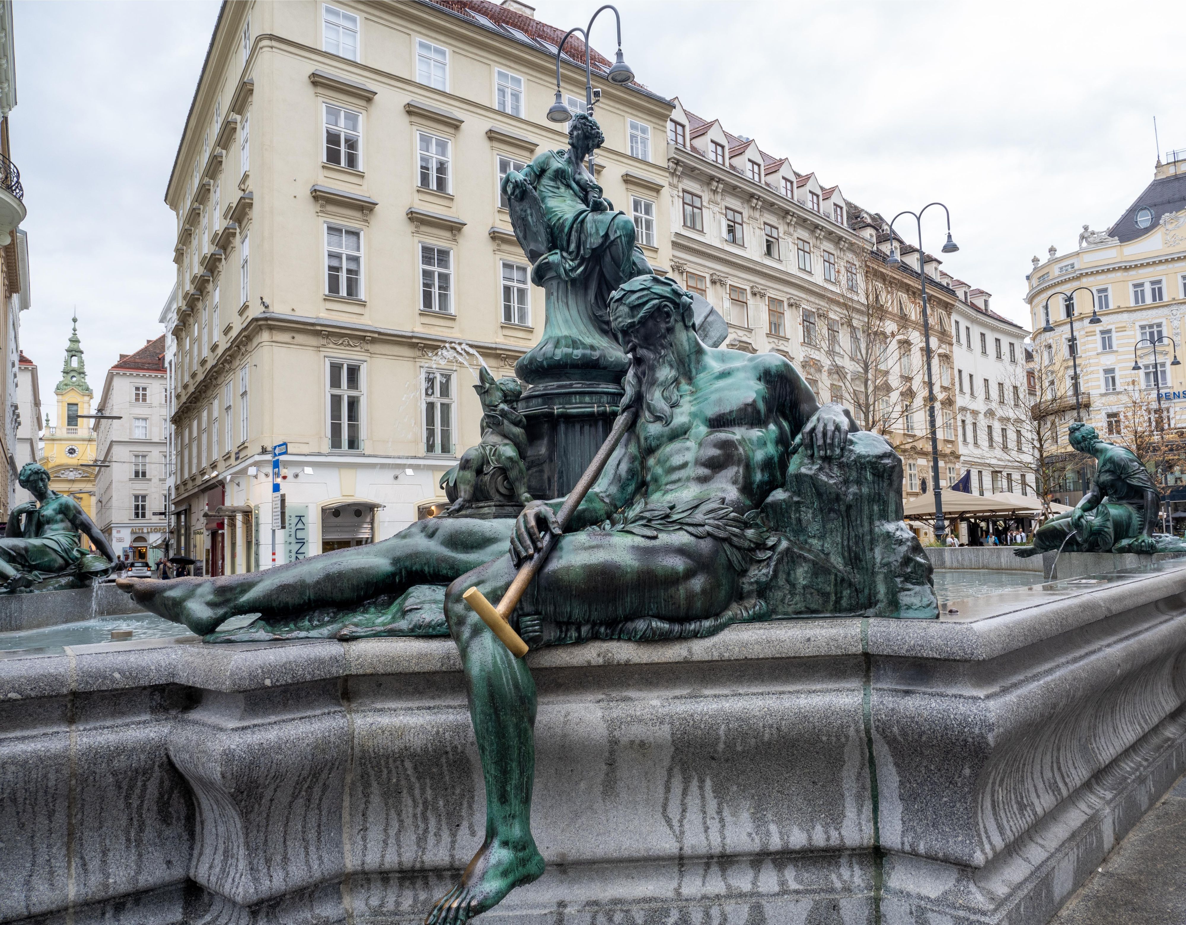 Der Donnerbrunnen am Neuen Markt in der Wiener Innenstadt. Hier kam es zu dem Überfall.